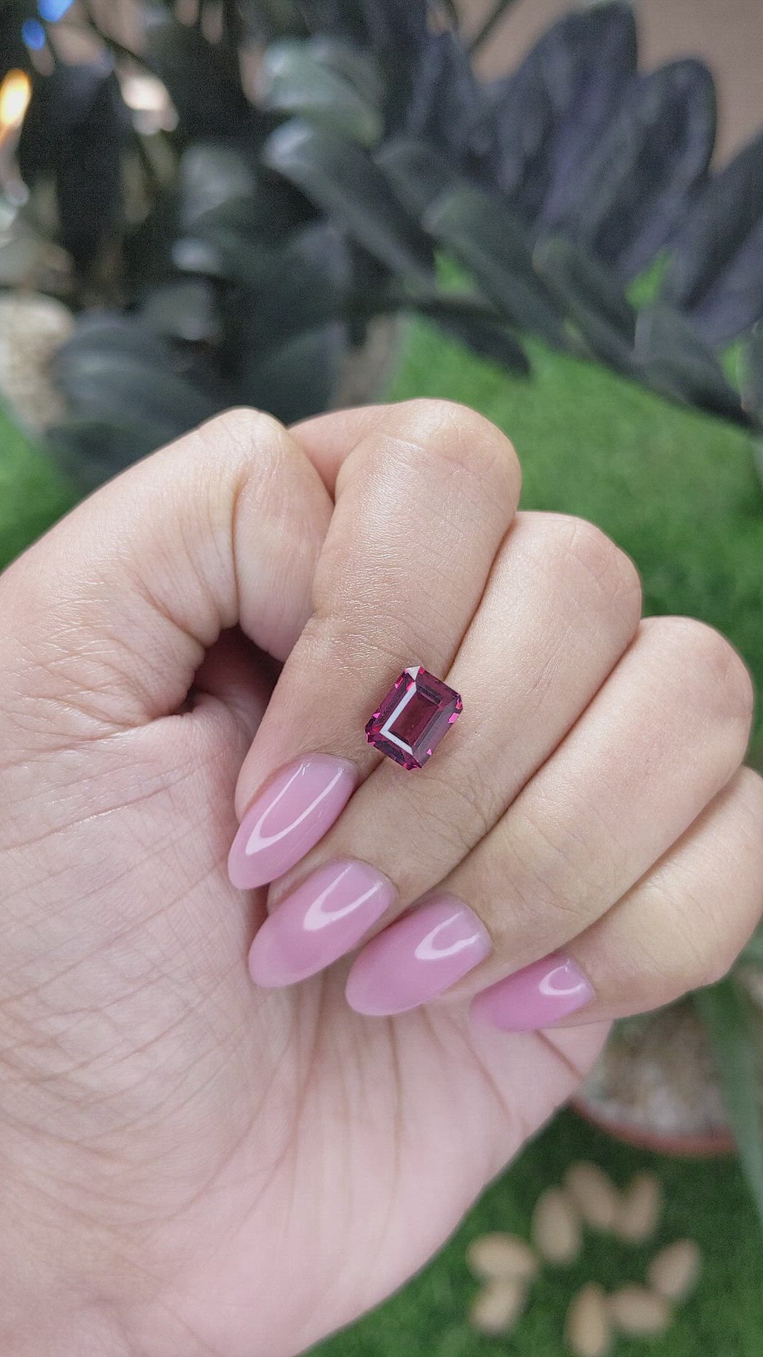2.70 Ct. Purplish Pink Garnet from Tanzania Size Video