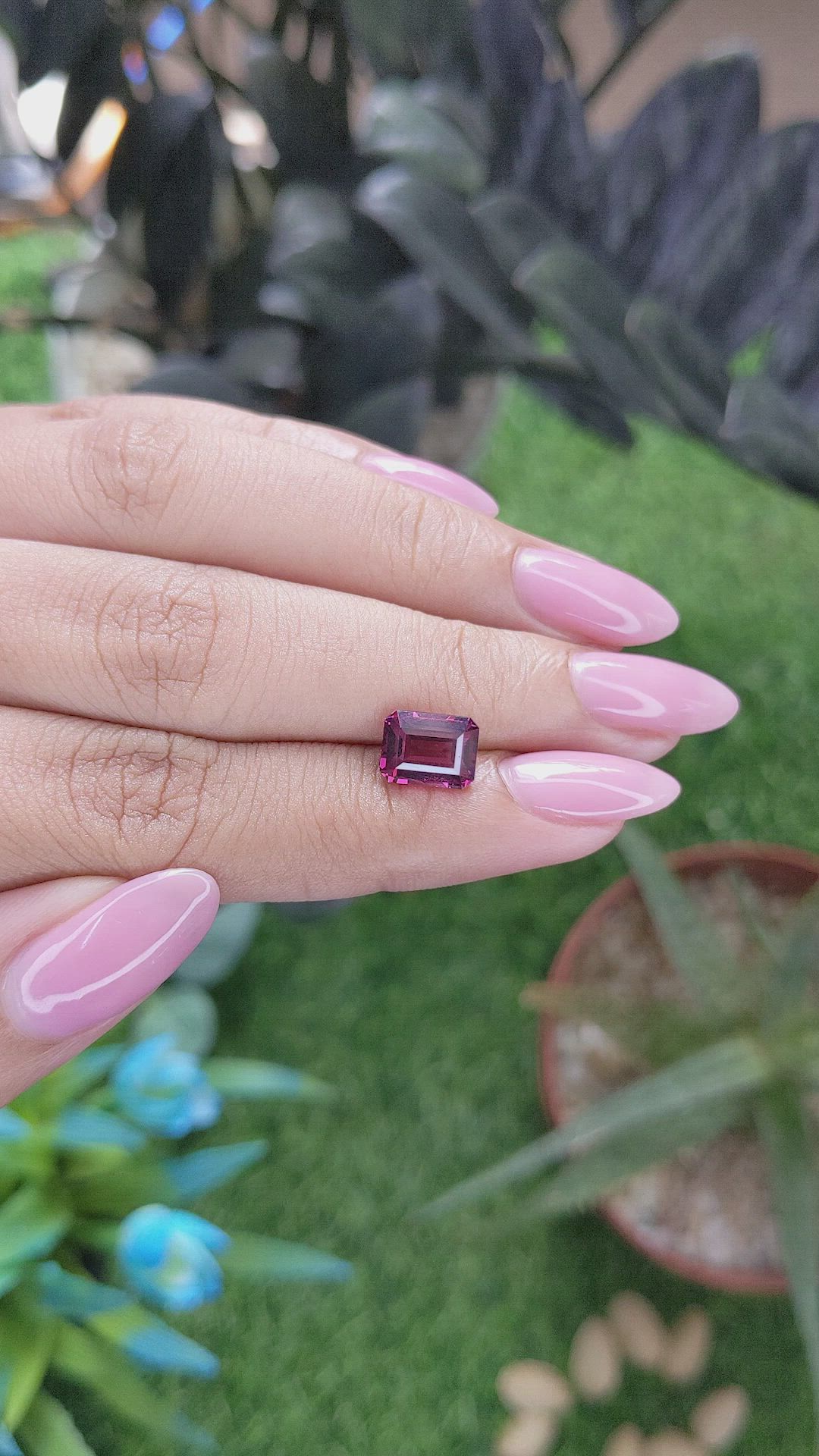 2.70 Ct. Purplish Pink Garnet from Tanzania Size Video