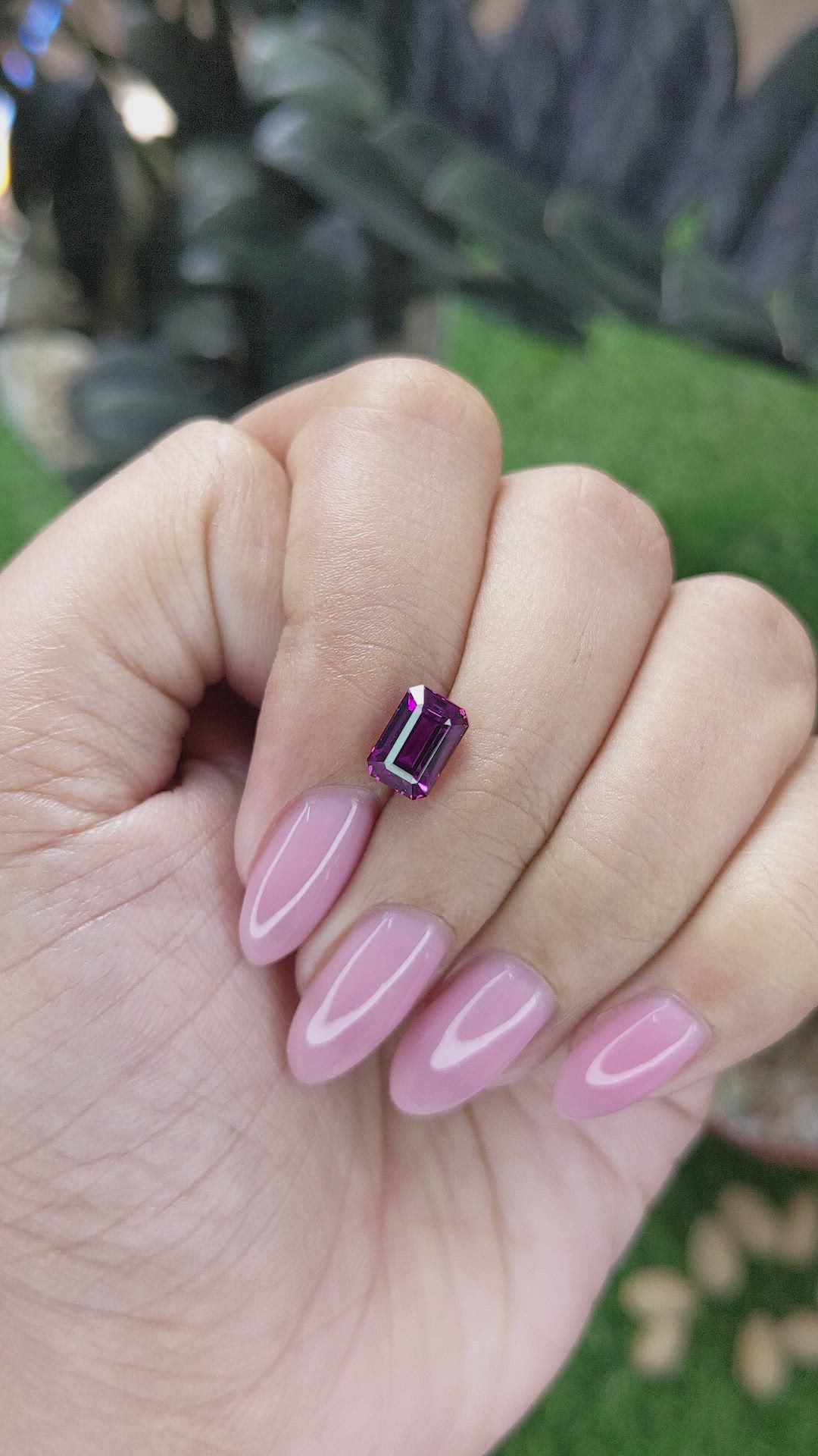 2.03 Ct. Purplish Pink Garnet from Tanzania Size Video