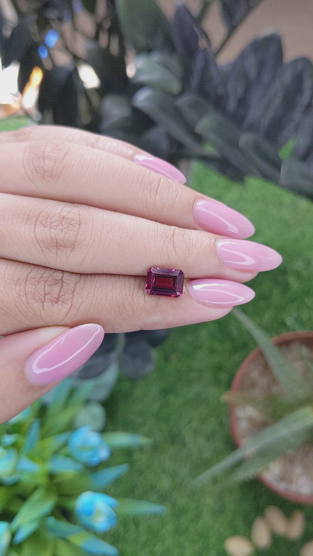 2.56 Ct. Reddish Pink Garnet from Tanzania Size Video