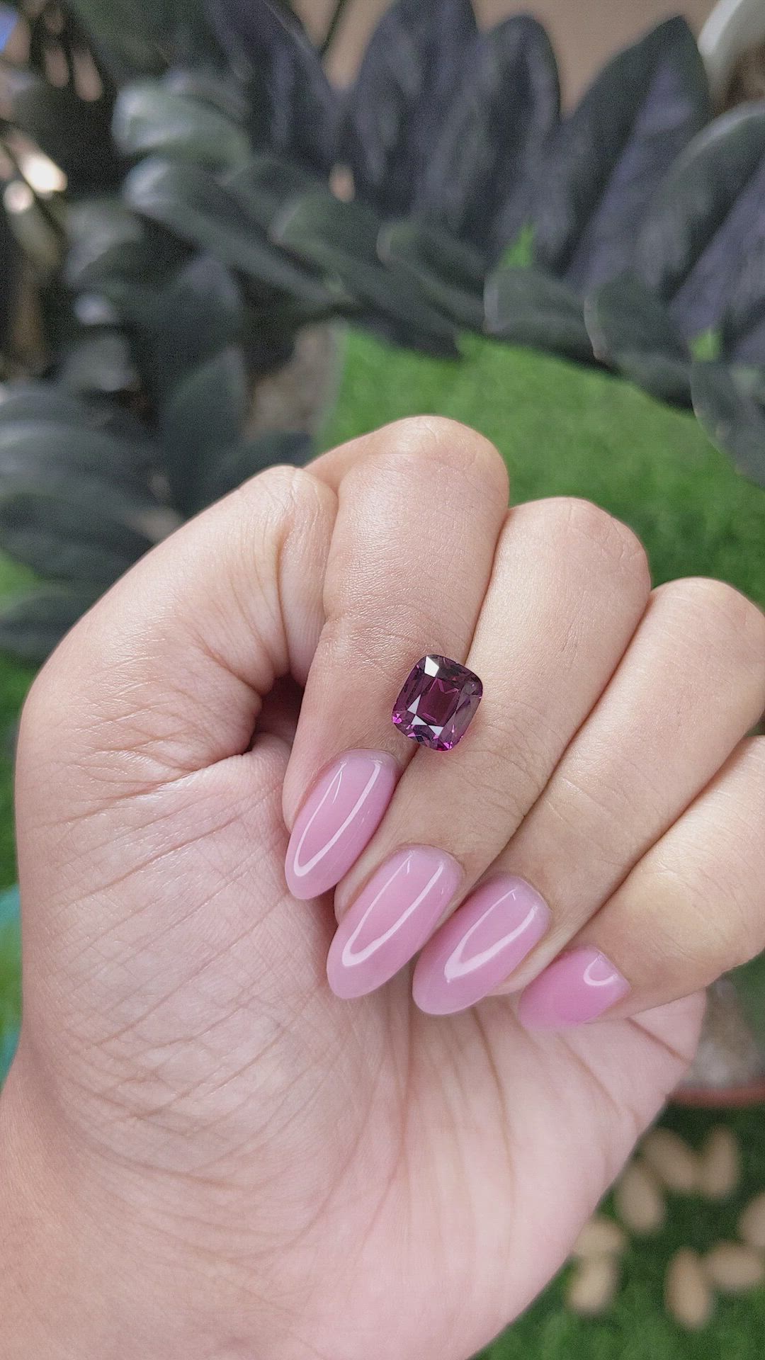 3.23 Ct. Purplish Pink Garnet from Tanzania Size Video