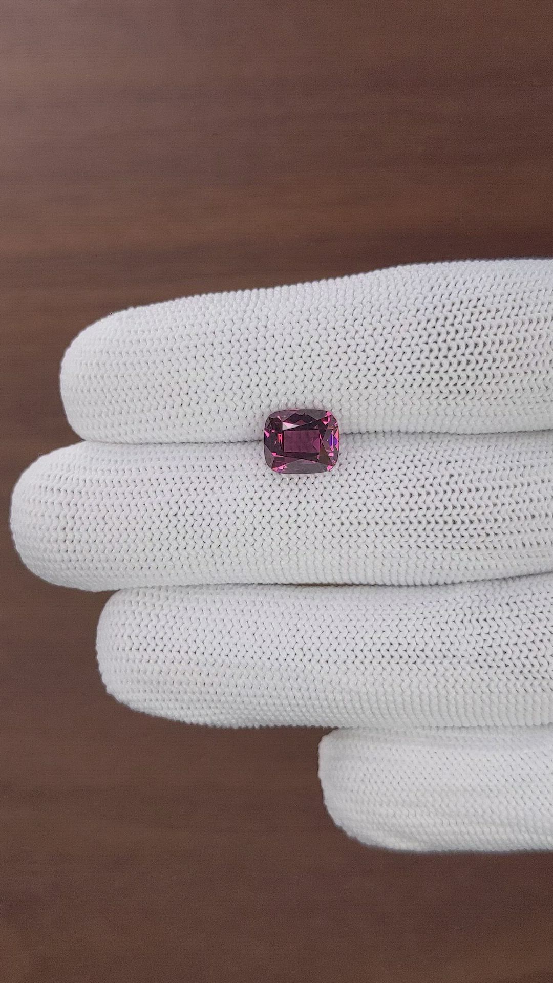 3.23 Ct. Purplish Pink Garnet from Tanzania Size Video