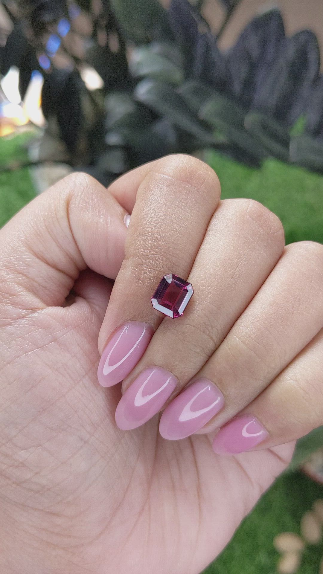 2.69 Ct. Purplish Pink Garnet from Tanzania Size Video