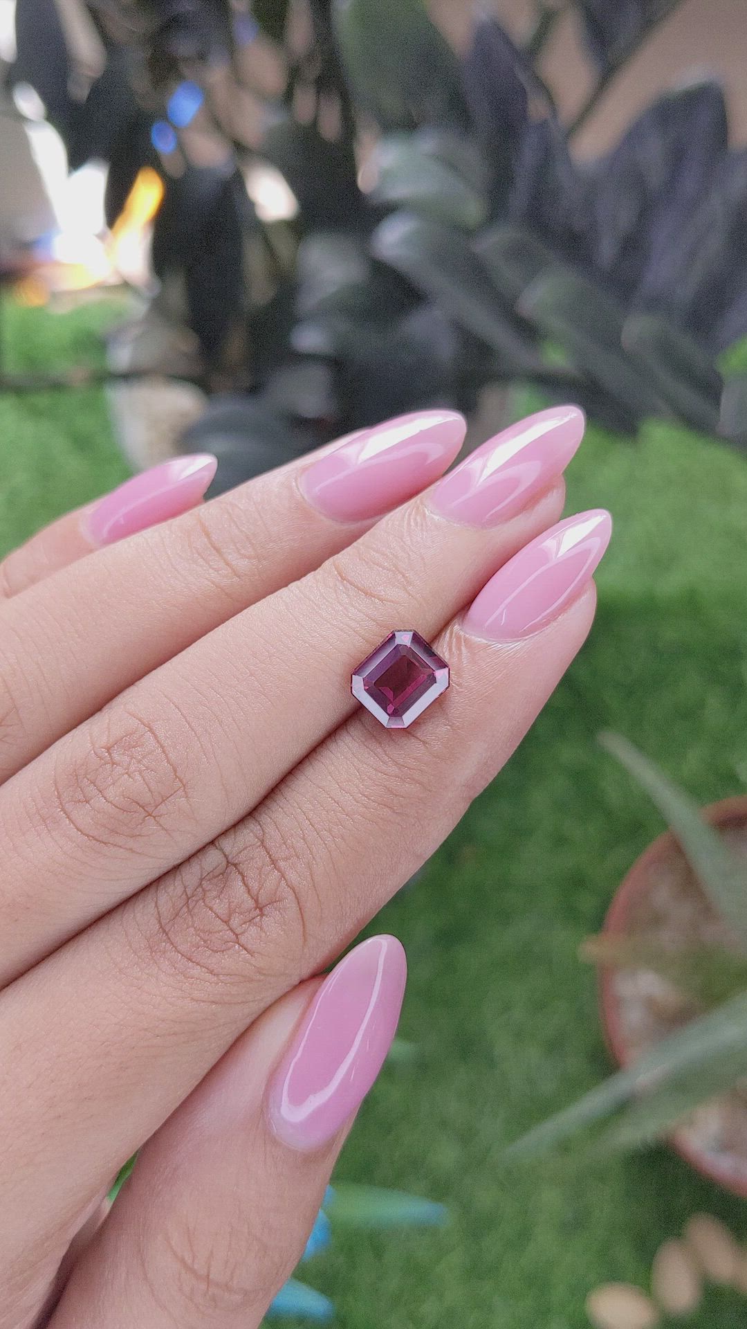 2.69 Ct. Purplish Pink Garnet from Tanzania Size Video