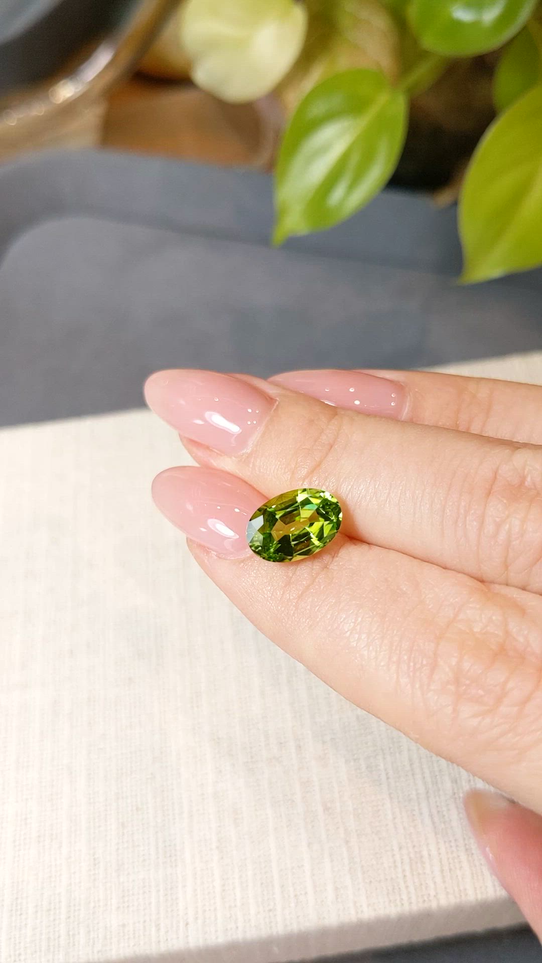 2.95 Ct. Yellowish Green Peridot from Burma (Myanmar) Size Video