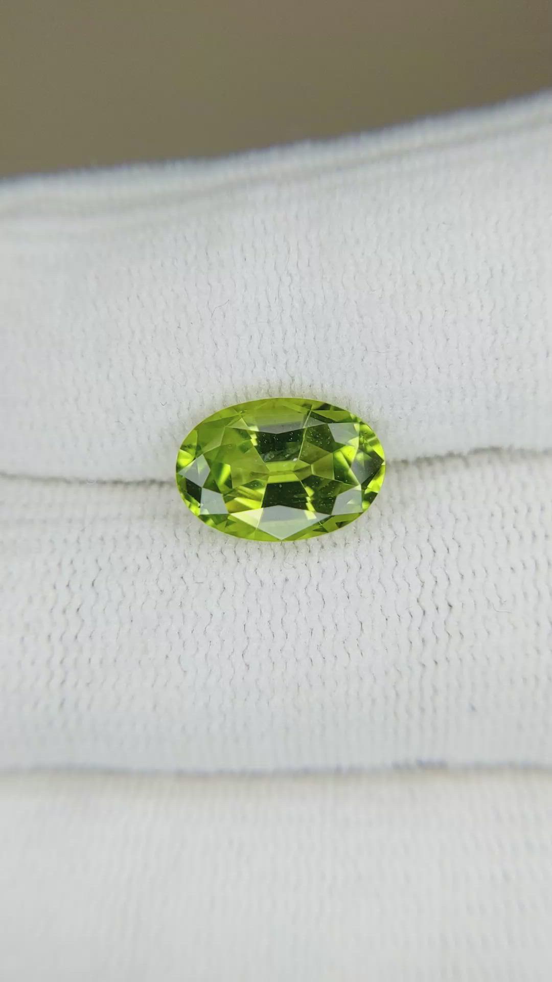 2.95 Ct. Yellowish Green Peridot from Burma (Myanmar) Size Video