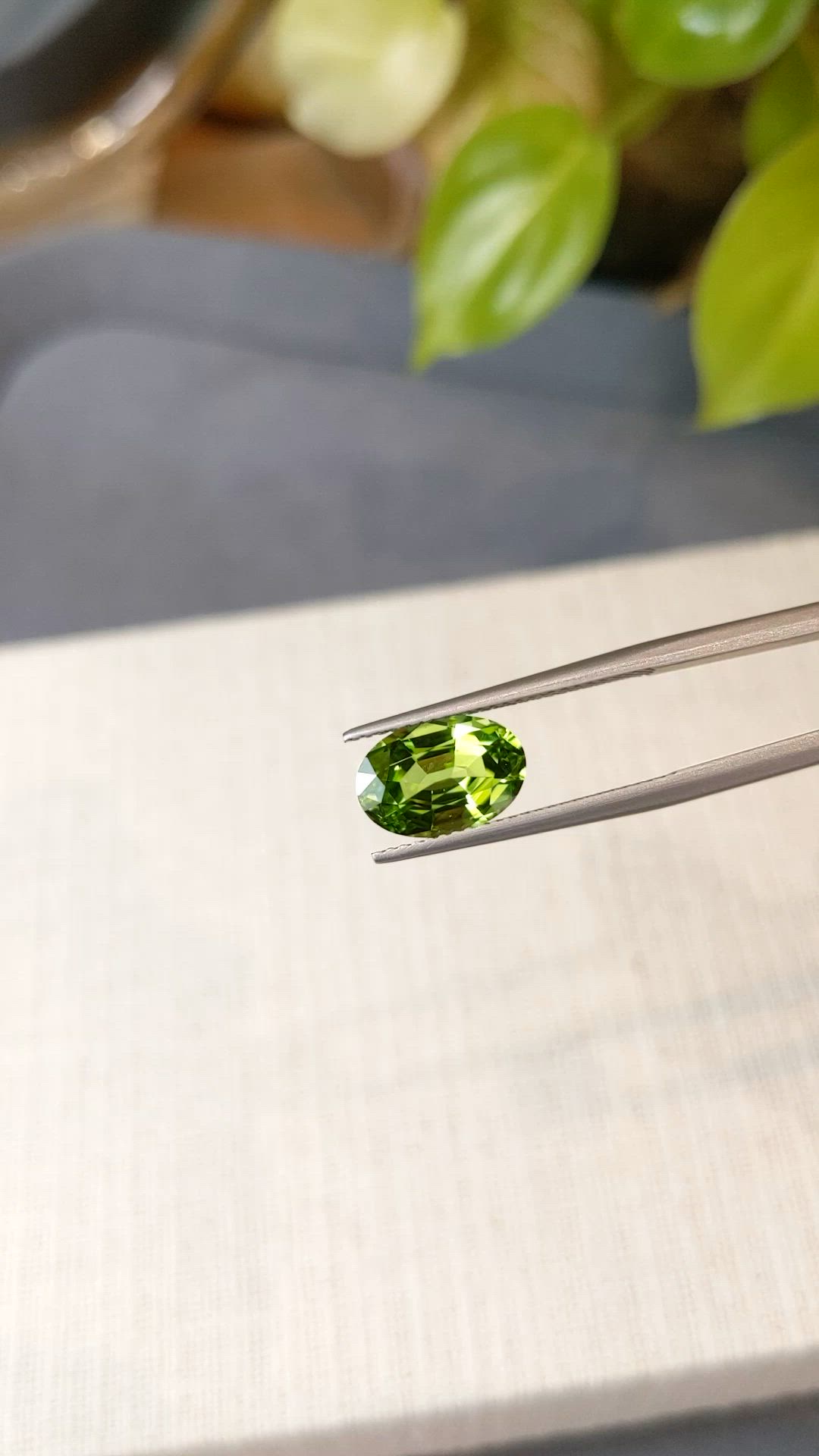 2.95 Ct. Yellowish Green Peridot from Burma (Myanmar) Size Video