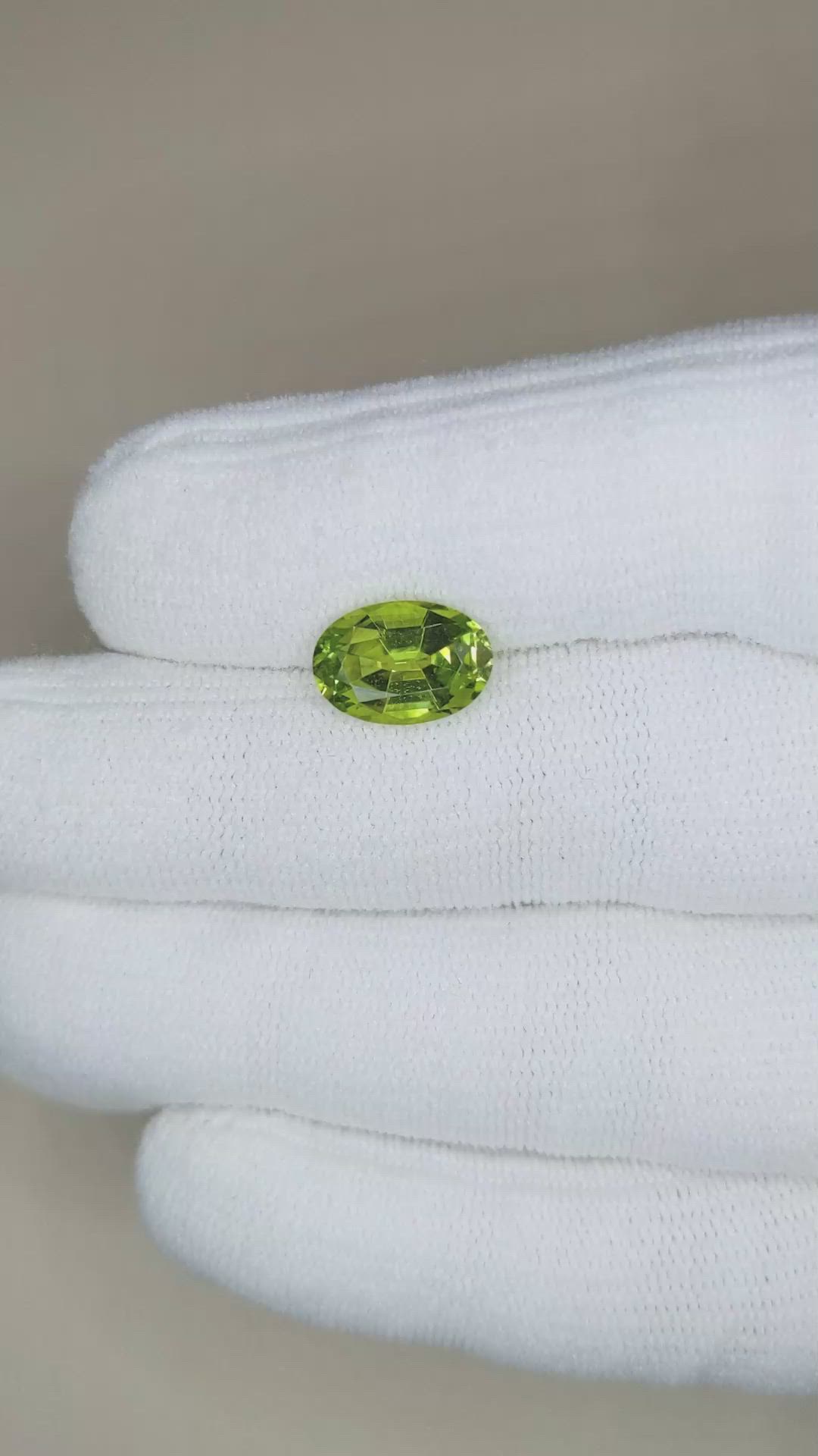 2.95 Ct. Yellowish Green Peridot from Burma (Myanmar) Size Video
