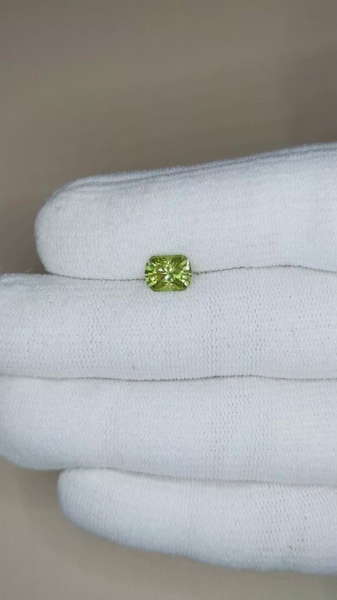 1.35 Ct. Green Peridot from Burma (Myanmar) Size Video