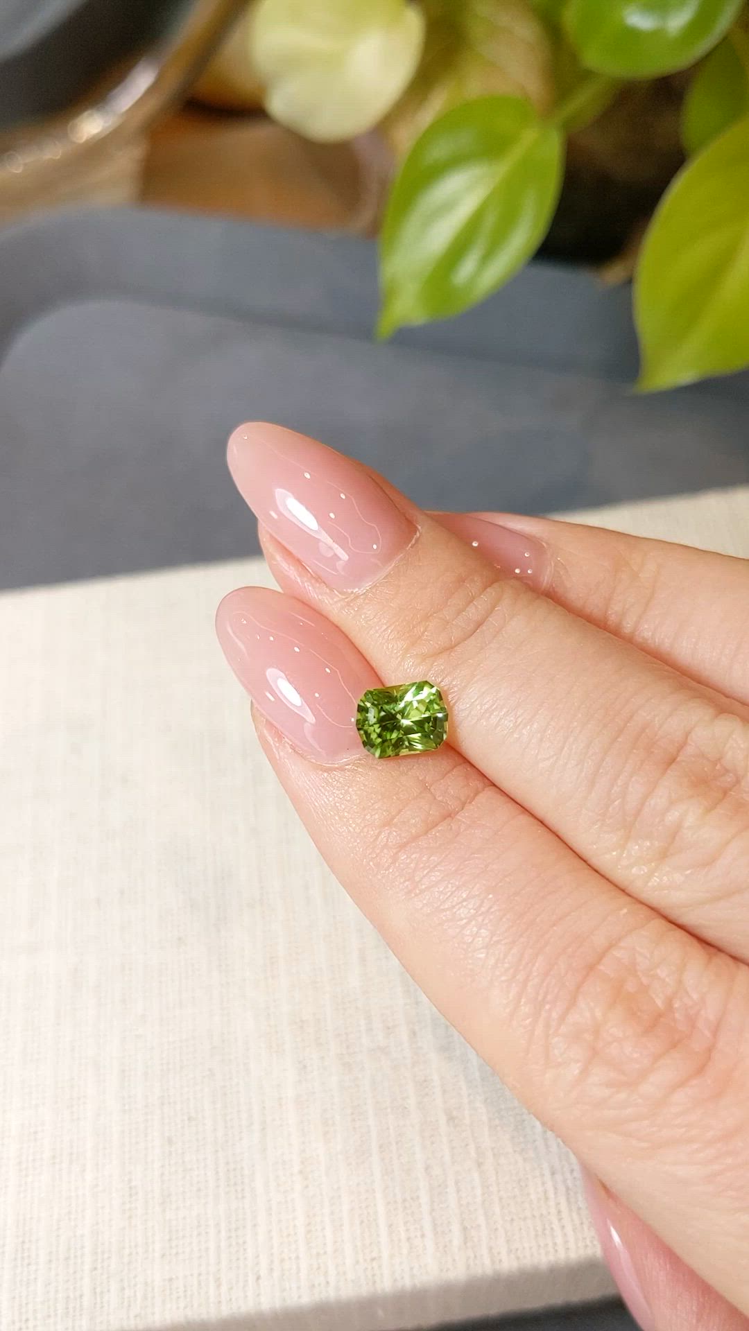 1.35 Ct. Green Peridot from Burma (Myanmar) Size Video