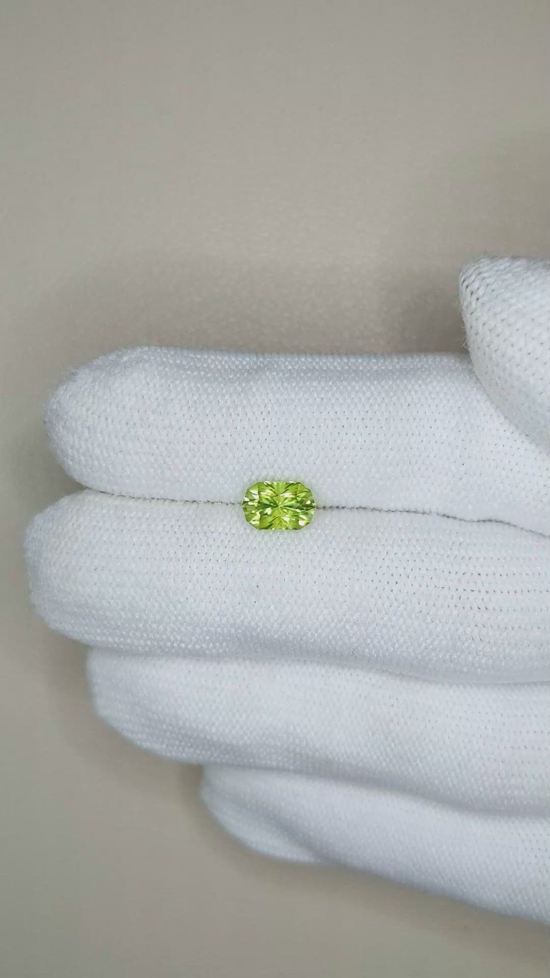 1.28 Ct. Yellowish Green Peridot from Burma (Myanmar) Size Video