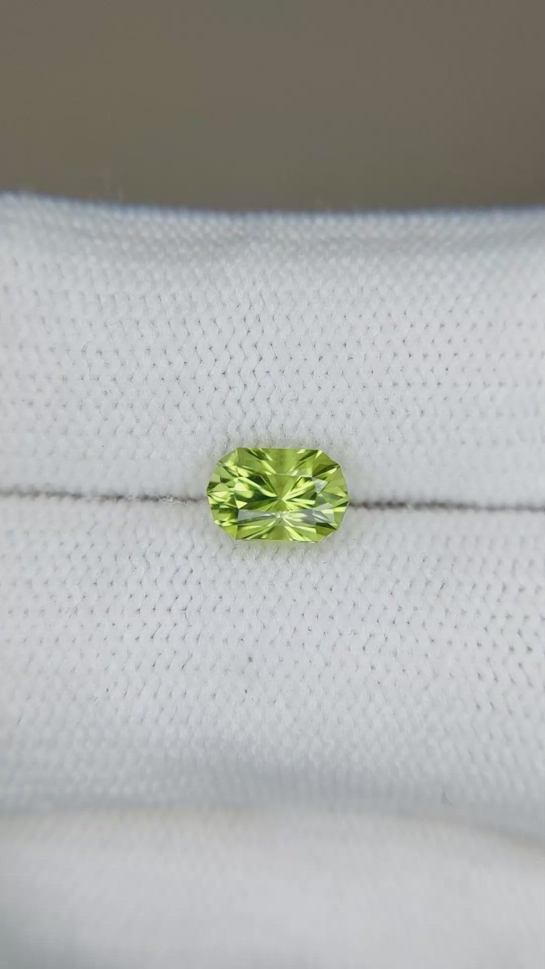 1.28 Ct. Yellowish Green Peridot from Burma (Myanmar) Size Video