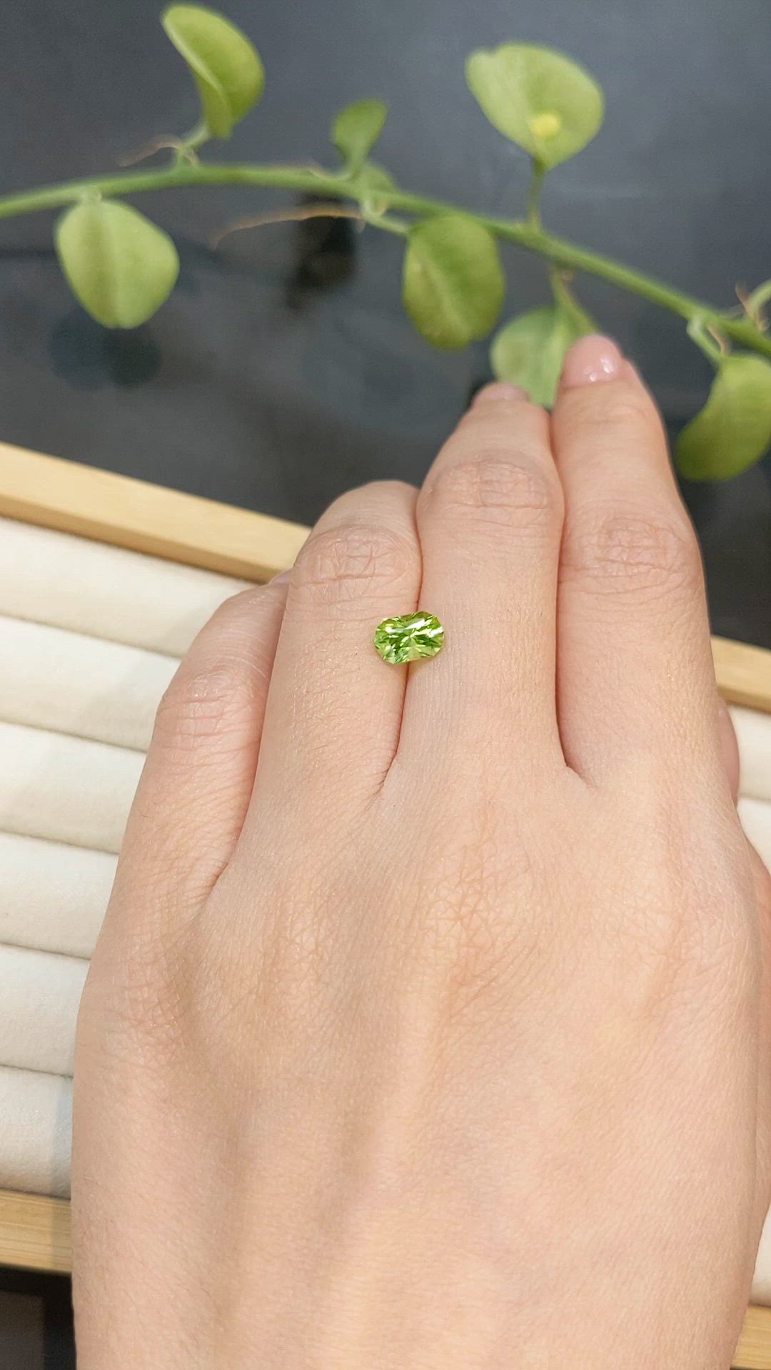 1.28 Ct. Yellowish Green Peridot from Burma (Myanmar) Size Video