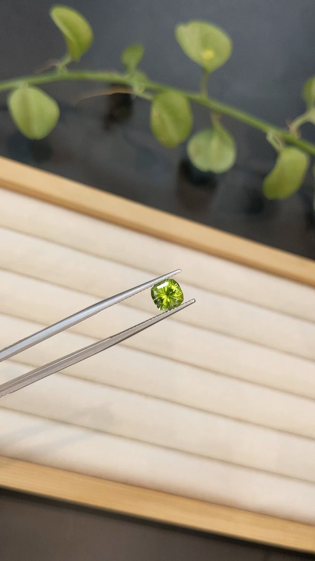 1.62 Ct. Yellowish Green Peridot from Burma (Myanmar) Size Video