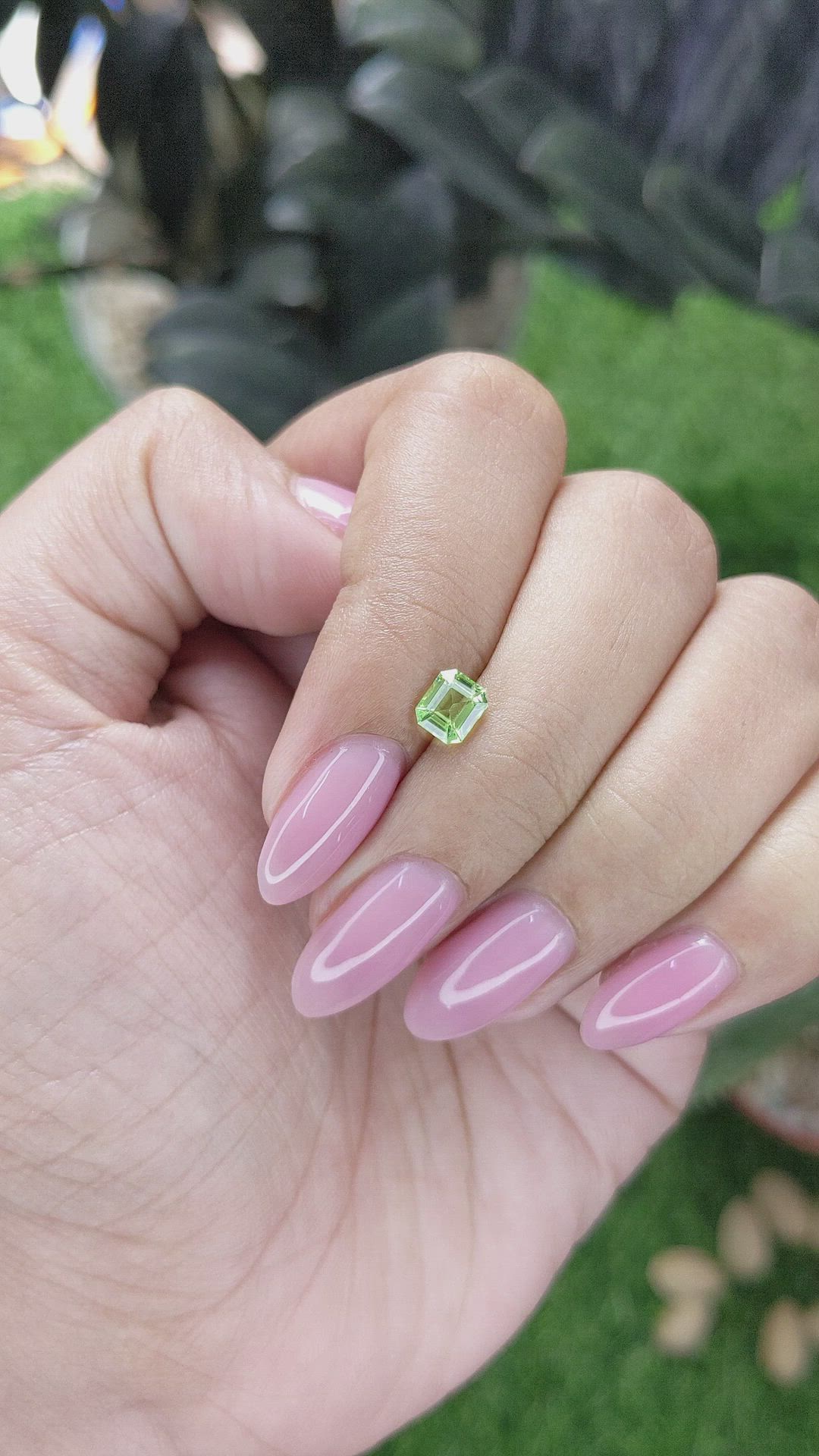 0.61 Ct. Green (Lime Green) Peridot from Tanzania Size Video