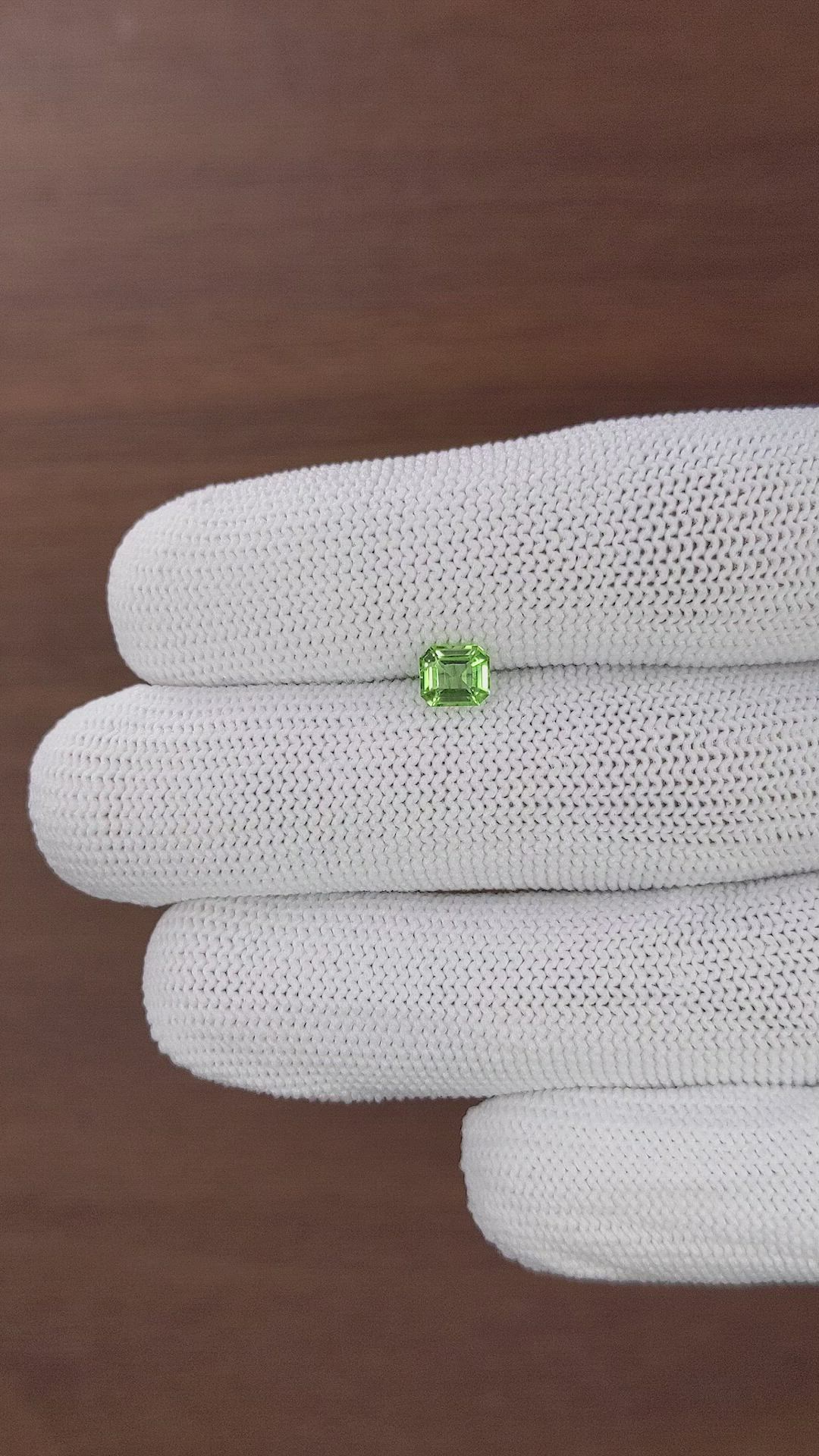 0.61 Ct. Green (Lime Green) Peridot from Tanzania Size Video