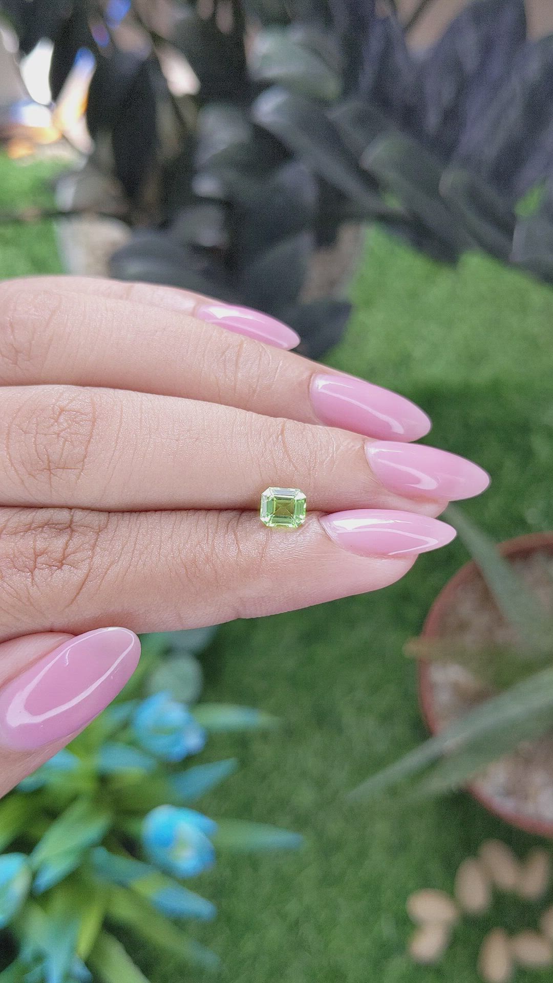 0.61 Ct. Green (Lime Green) Peridot from Tanzania Size Video