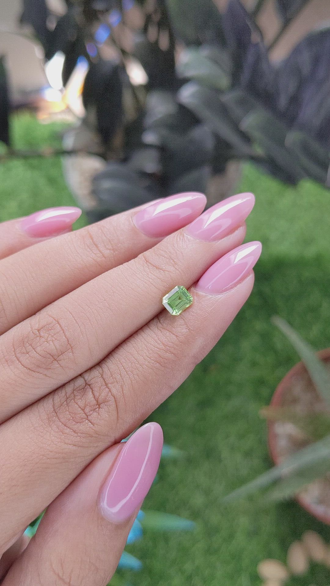 0.72 Ct. Green (Lime Green) Peridot from Tanzania Size Video