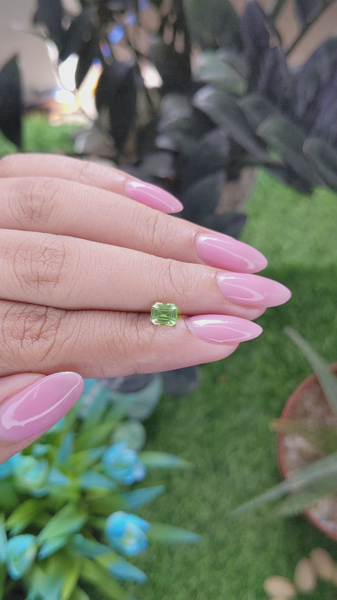 0.72 Ct. Green (Lime Green) Peridot from Tanzania Size Video