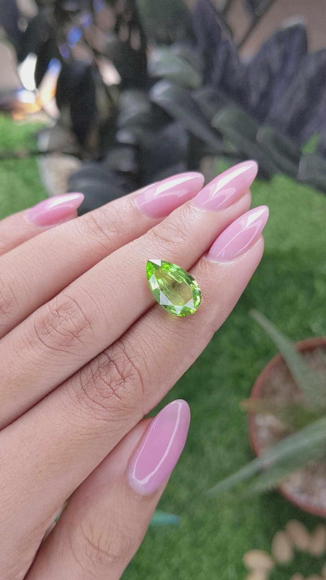 3.80 Ct. Green (Lime Green) Peridot from Tanzania Size Video