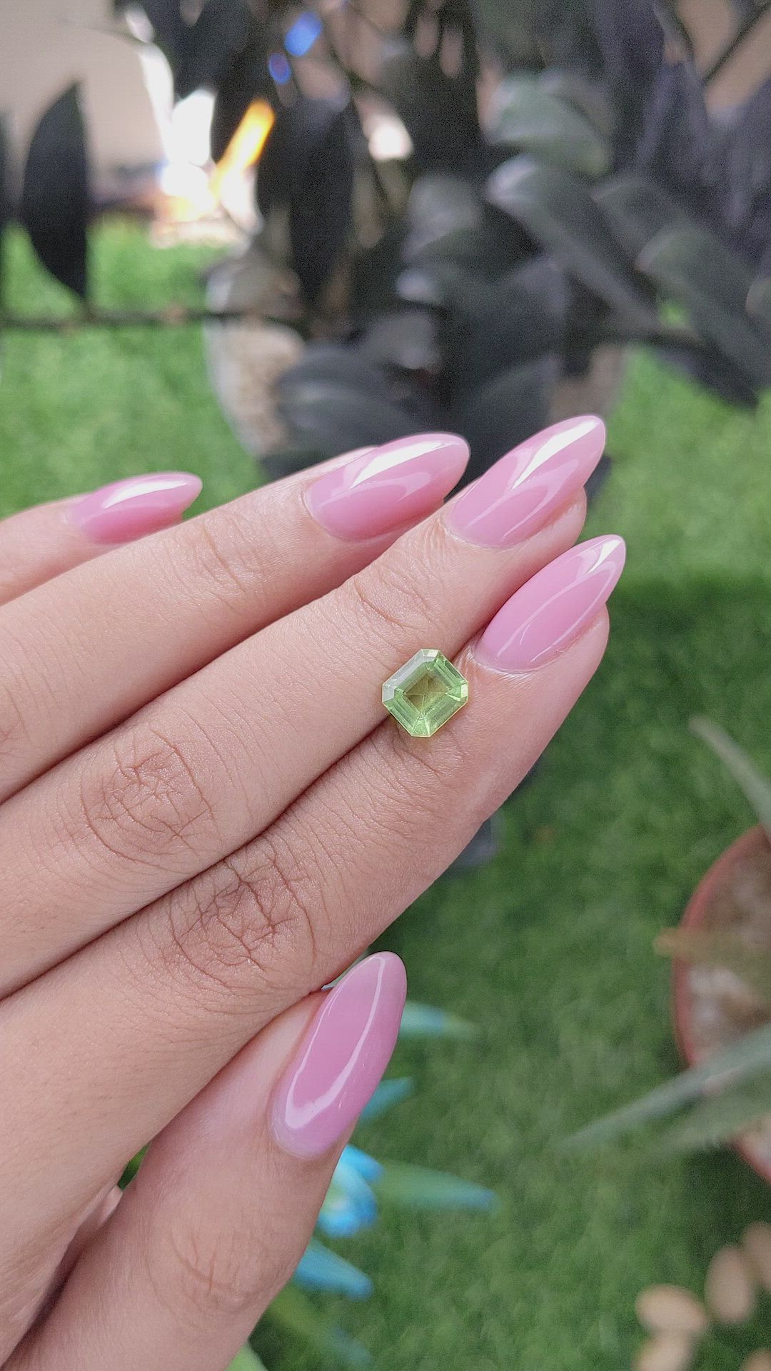 1.23 Ct. Green (Lime Green) Peridot from Tanzania Size Video