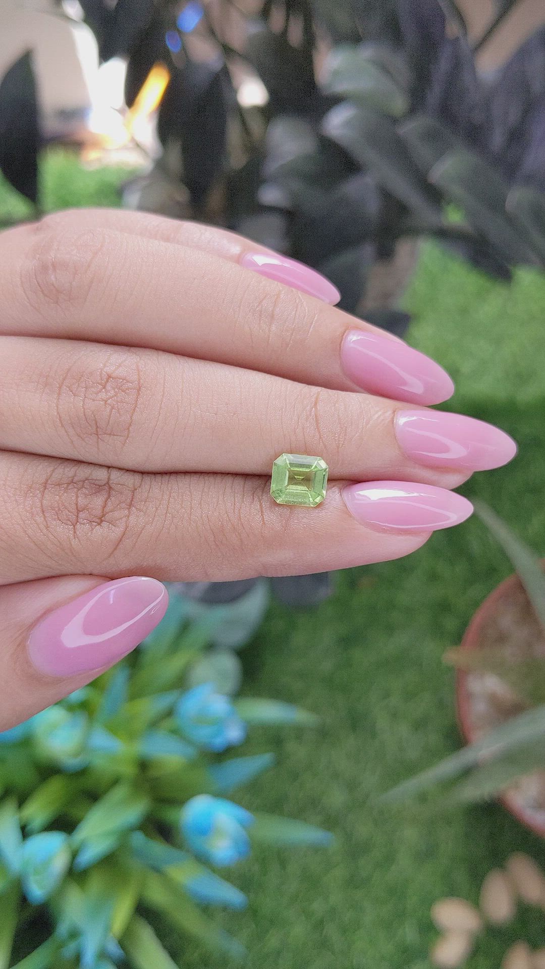 1.23 Ct. Green (Lime Green) Peridot from Tanzania Size Video