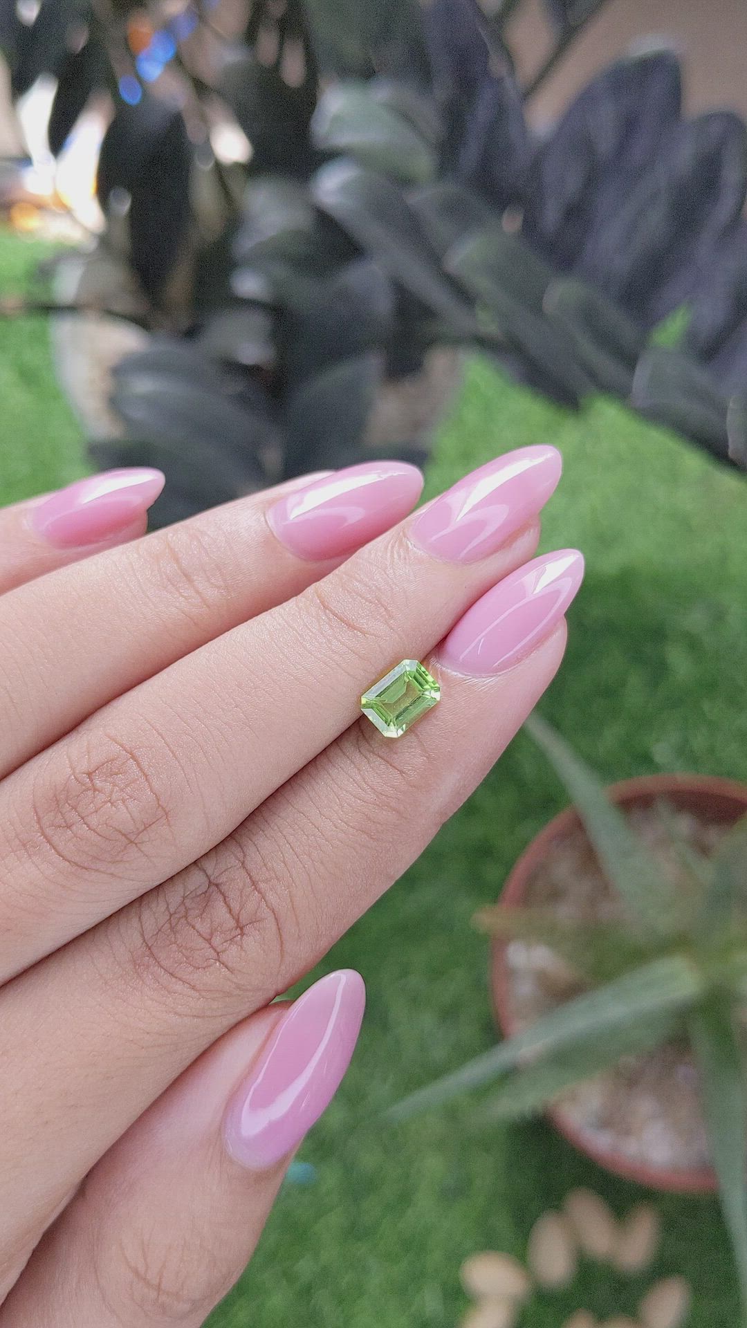 0.97 Ct. Green (Lime Green) Peridot from Tanzania Size Video