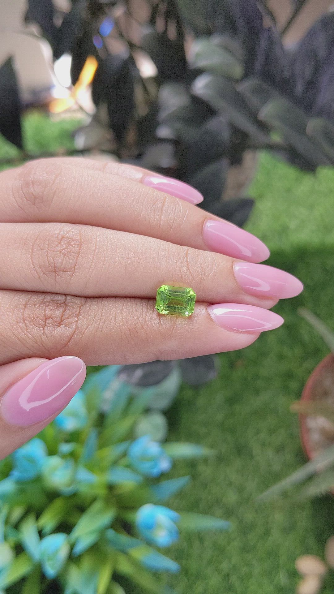 2.04 Ct. Green (Lime Green) Peridot from Tanzania Size Video