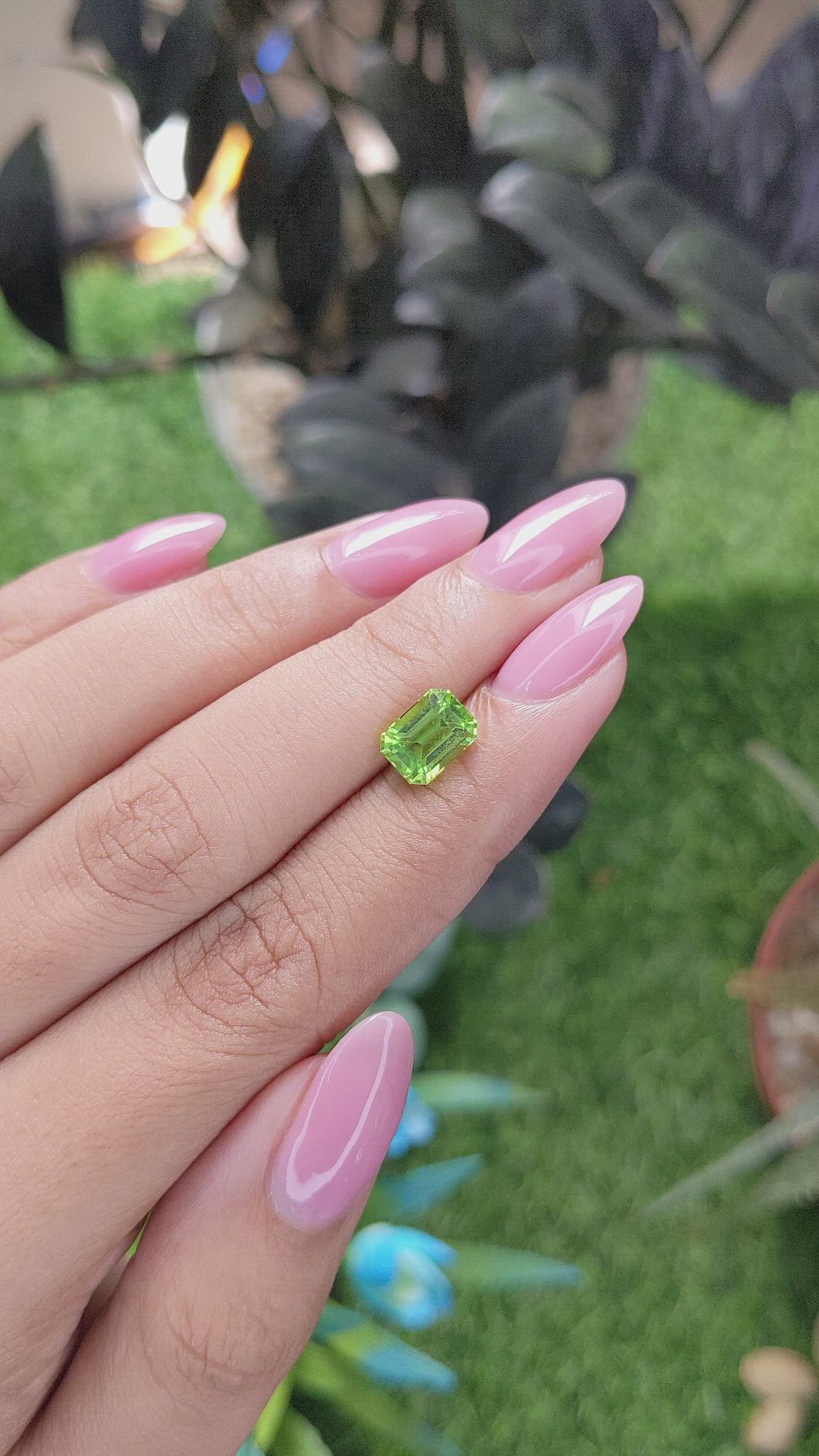 2.04 Ct. Green (Lime Green) Peridot from Tanzania Size Video