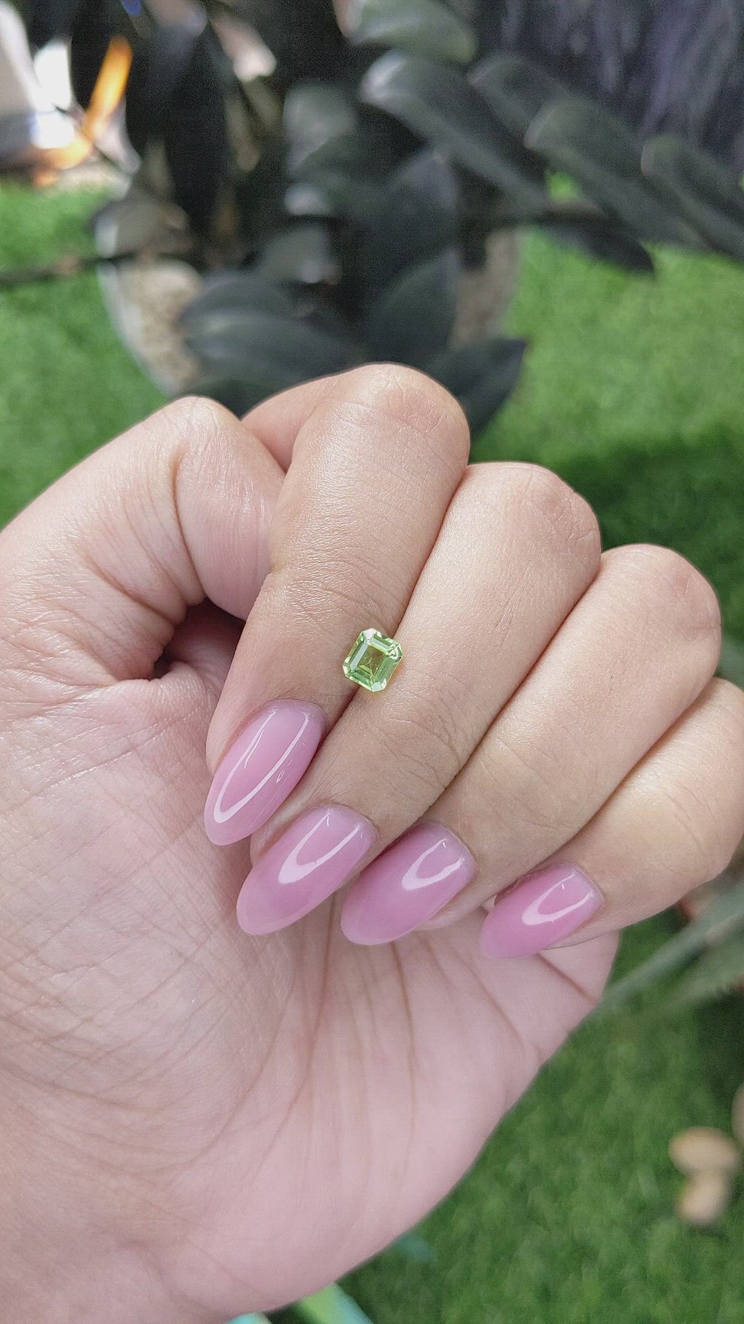 0.56 Ct. Green (Lime Green) Peridot from Tanzania Size Video