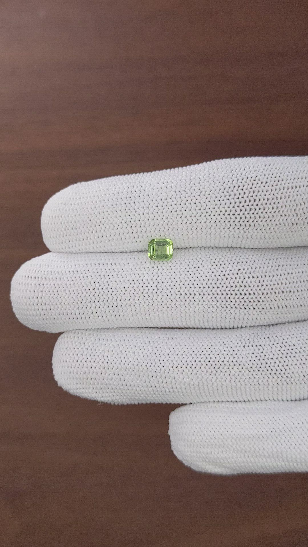 0.56 Ct. Green (Lime Green) Peridot from Tanzania Size Video