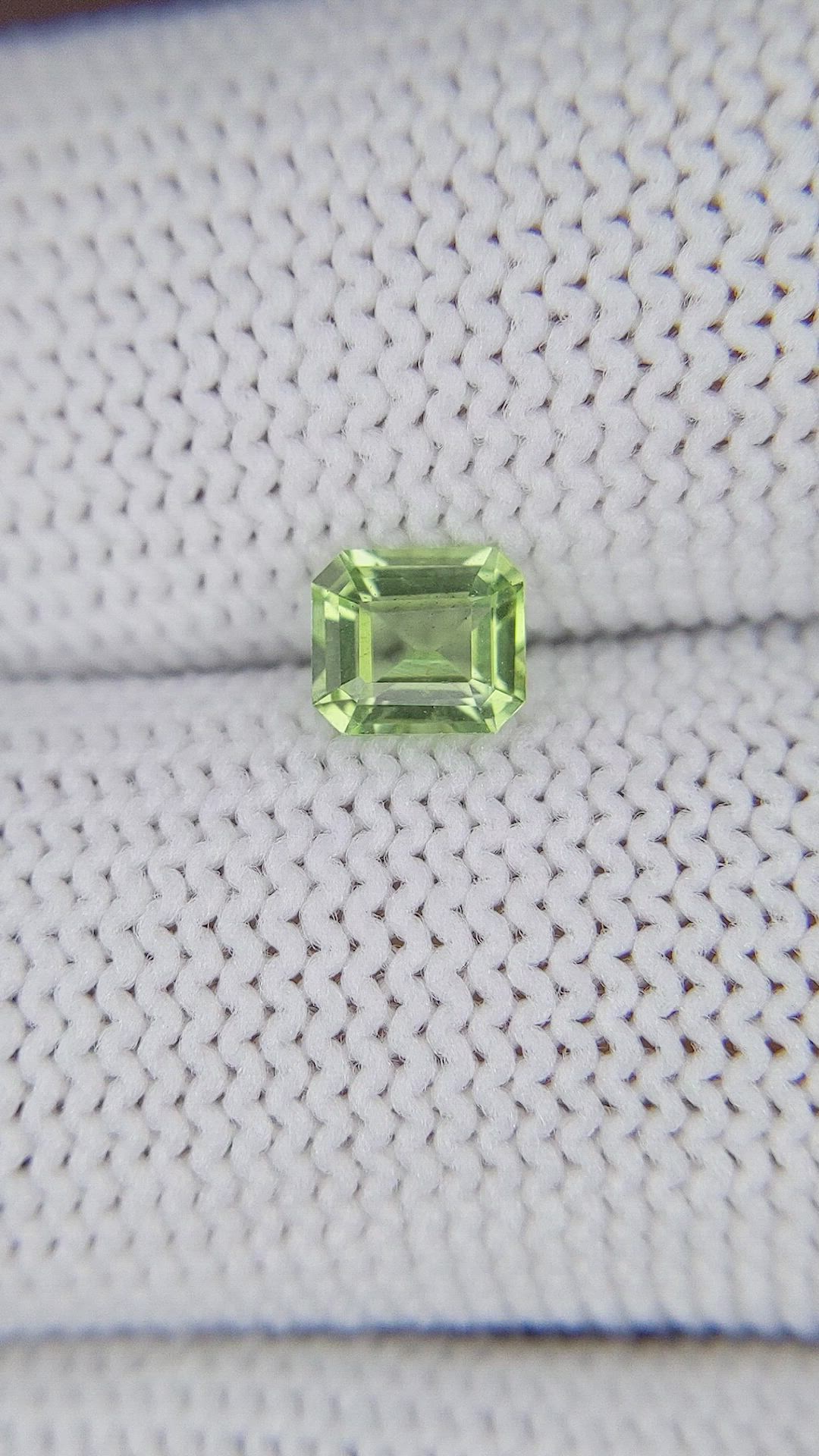 0.56 Ct. Green (Lime Green) Peridot from Tanzania Size Video