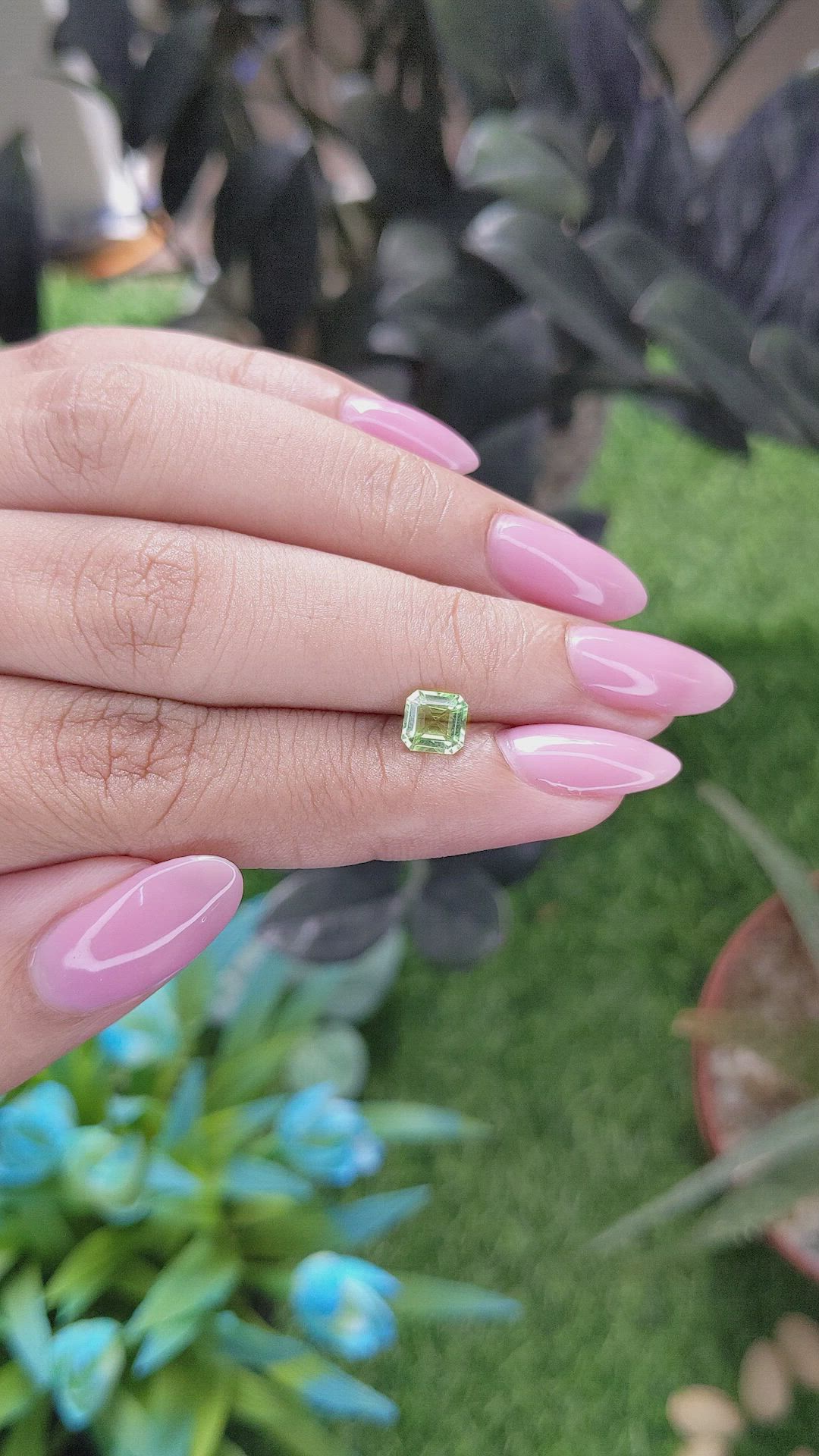 0.72 Ct. Green (Lime Green) Peridot from Tanzania Size Video