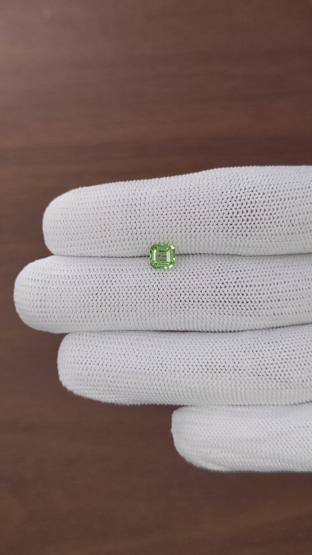 0.72 Ct. Green (Lime Green) Peridot from Tanzania Size Video