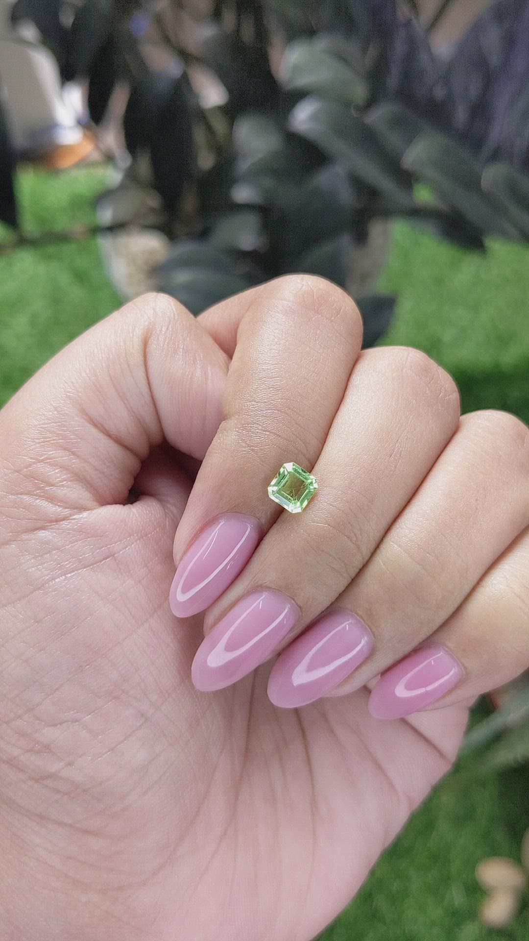 0.72 Ct. Green (Lime Green) Peridot from Tanzania Size Video