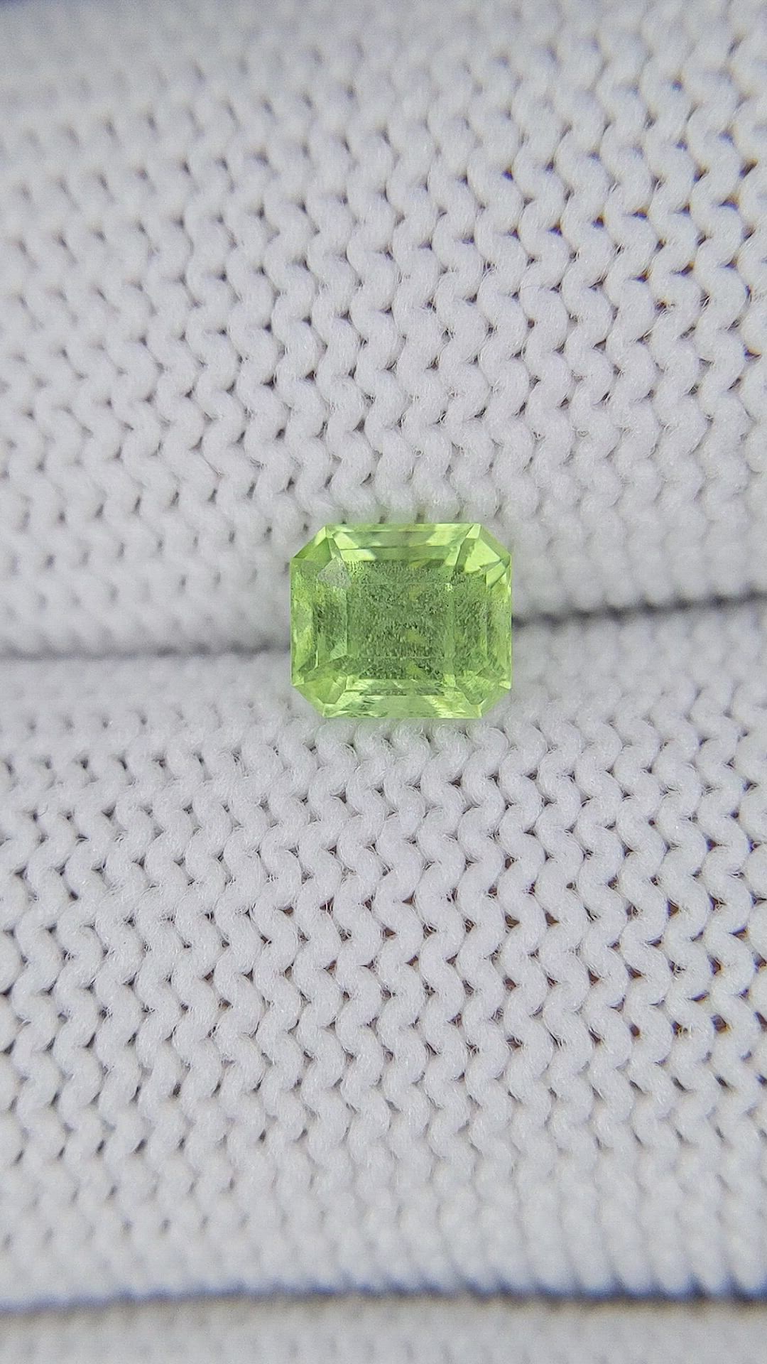 0.74 Ct. Green (Lime Green) Peridot from Tanzania Size Video