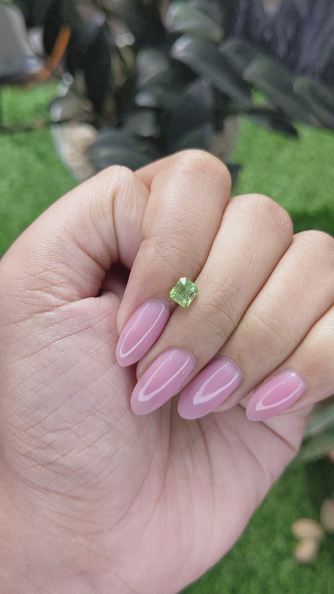 0.74 Ct. Green (Lime Green) Peridot from Tanzania Size Video