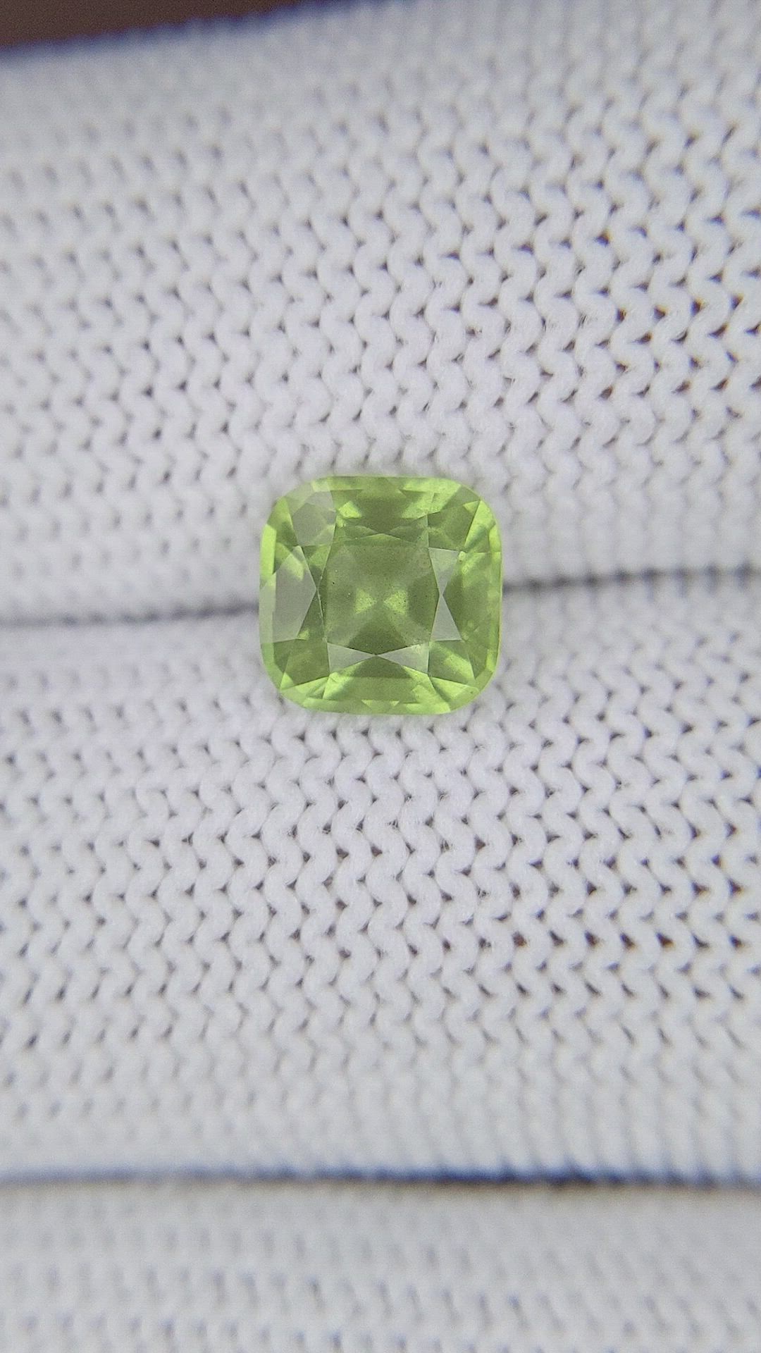 1.52 Ct. Green (Lime Green) Peridot from Tanzania Size Video