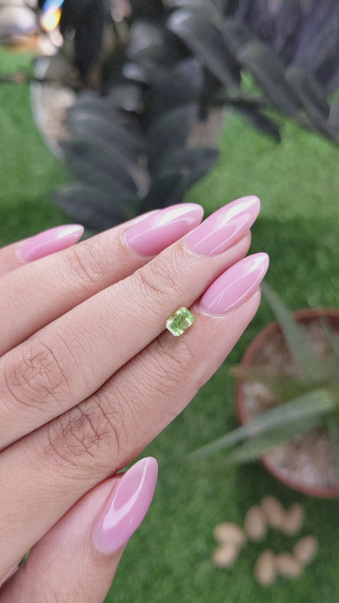 0.50 Ct. Green (Lime Green) Peridot from Tanzania Size Video