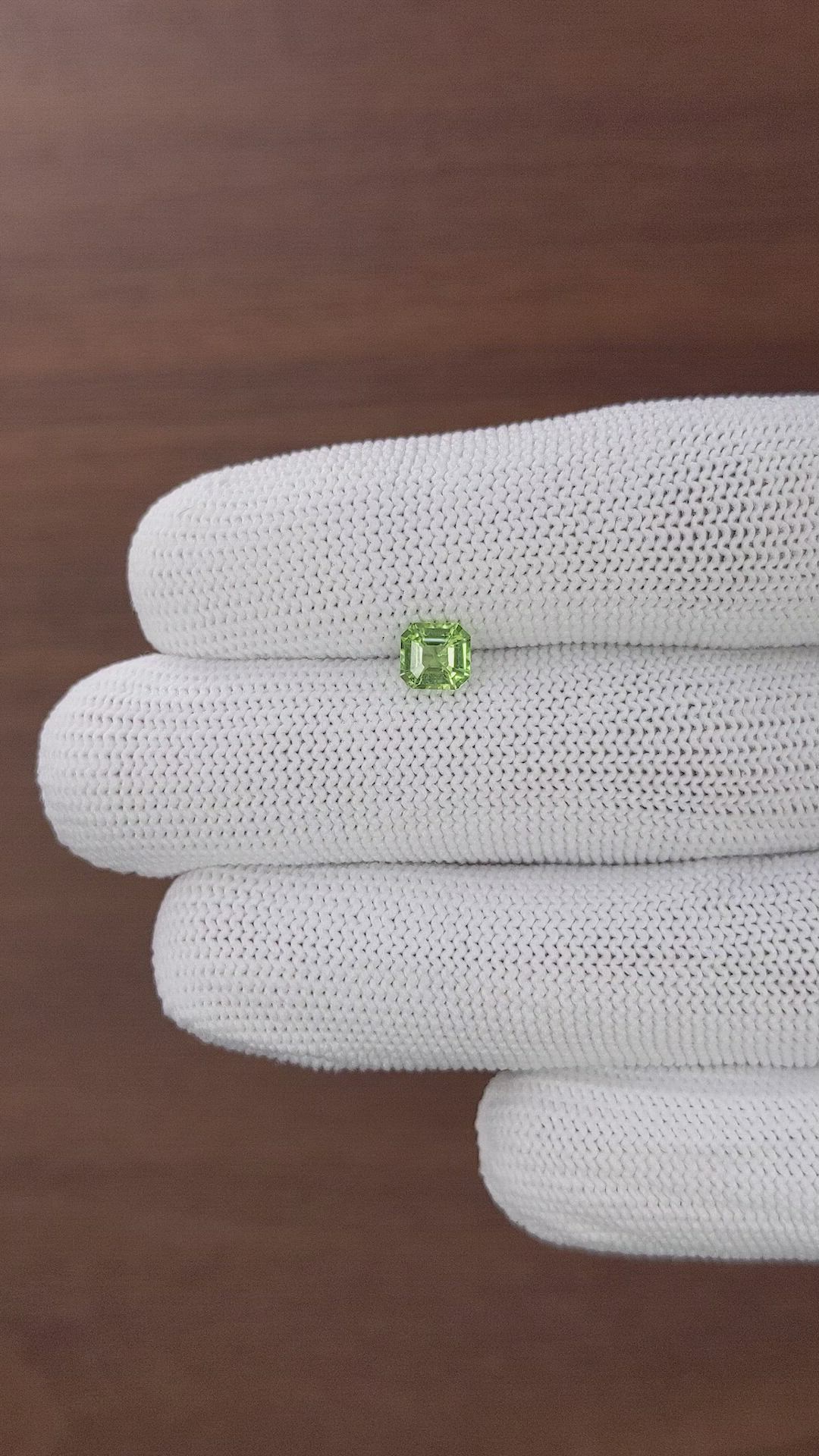 0.73 Ct. Green (Lime Green) Peridot from Tanzania Size Video