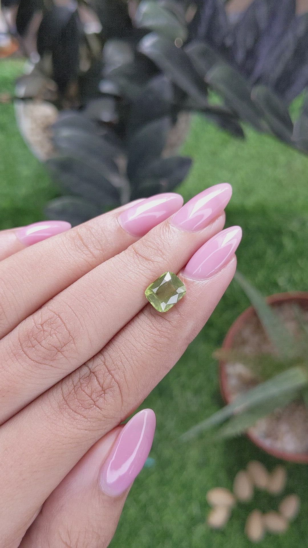 2.00 Ct. Green (Lime Green) Peridot from Tanzania Size Video