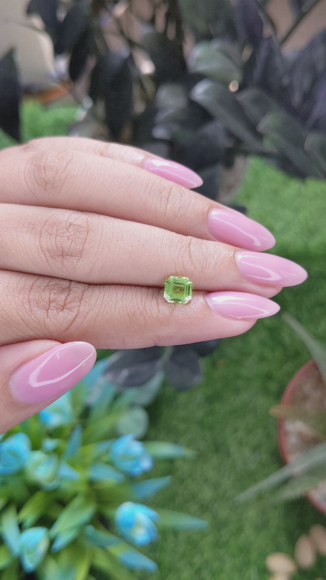 1.04 Ct. Green (Lime Green) Peridot from Tanzania Size Video