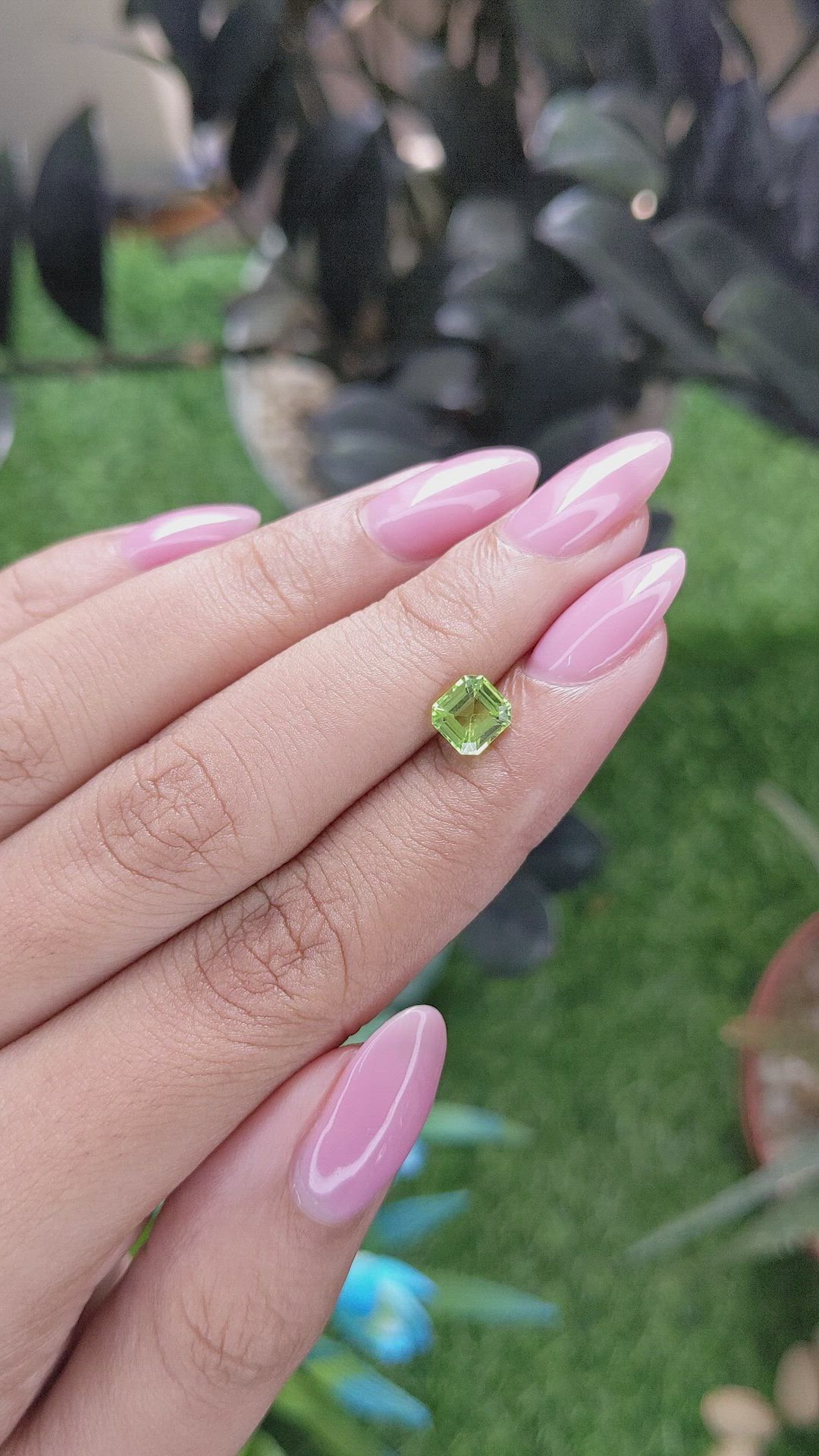 1.04 Ct. Green (Lime Green) Peridot from Tanzania Size Video