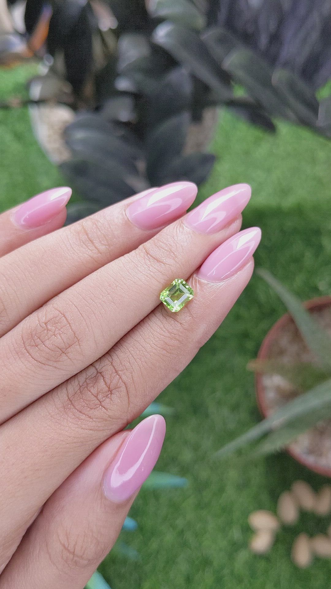 1.13 Ct. Green (Lime Green) Peridot from Tanzania Size Video