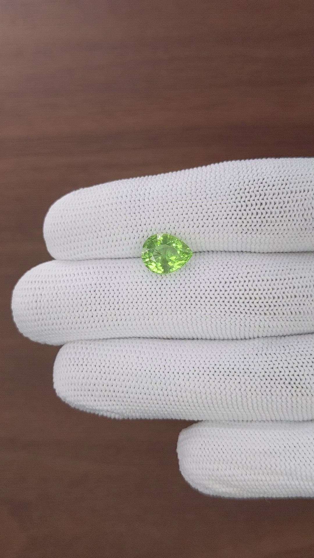2.92 Ct. Green (Lime Green) Peridot from Tanzania Size Video