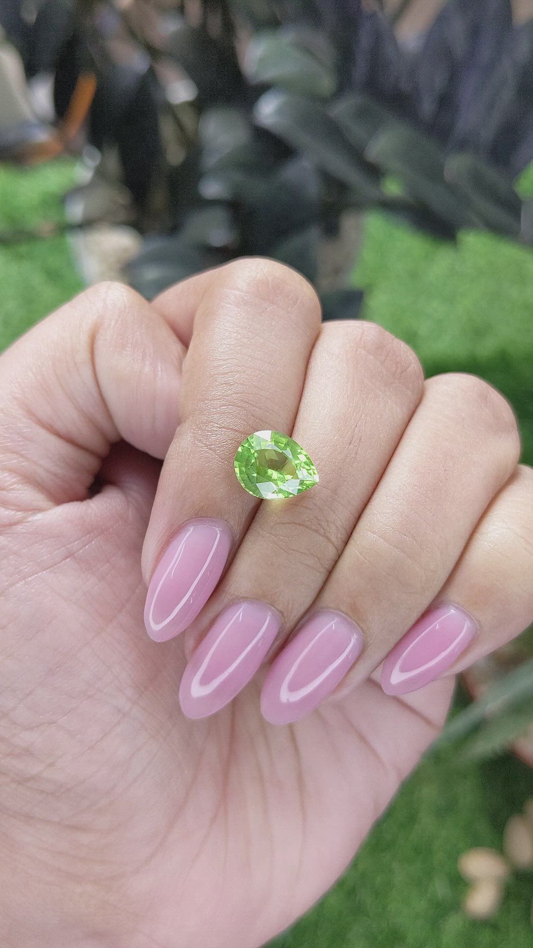 2.92 Ct. Green (Lime Green) Peridot from Tanzania Size Video