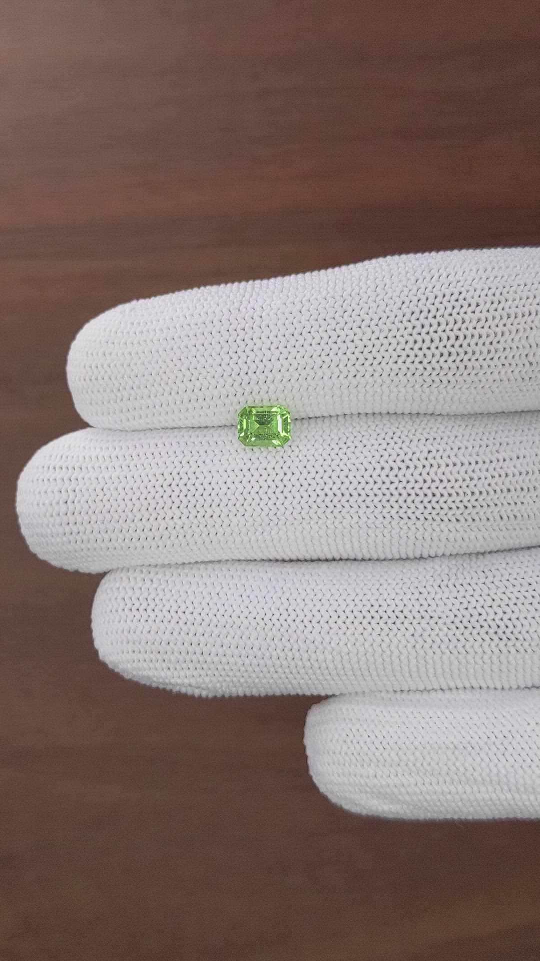 0.91 Ct. Green (Lime Green) Peridot from Tanzania Size Video