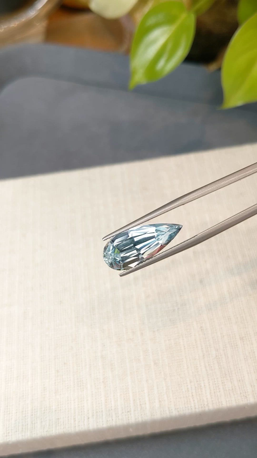 5.77 Ct. Blue Aquamarine from Brazil Size Video