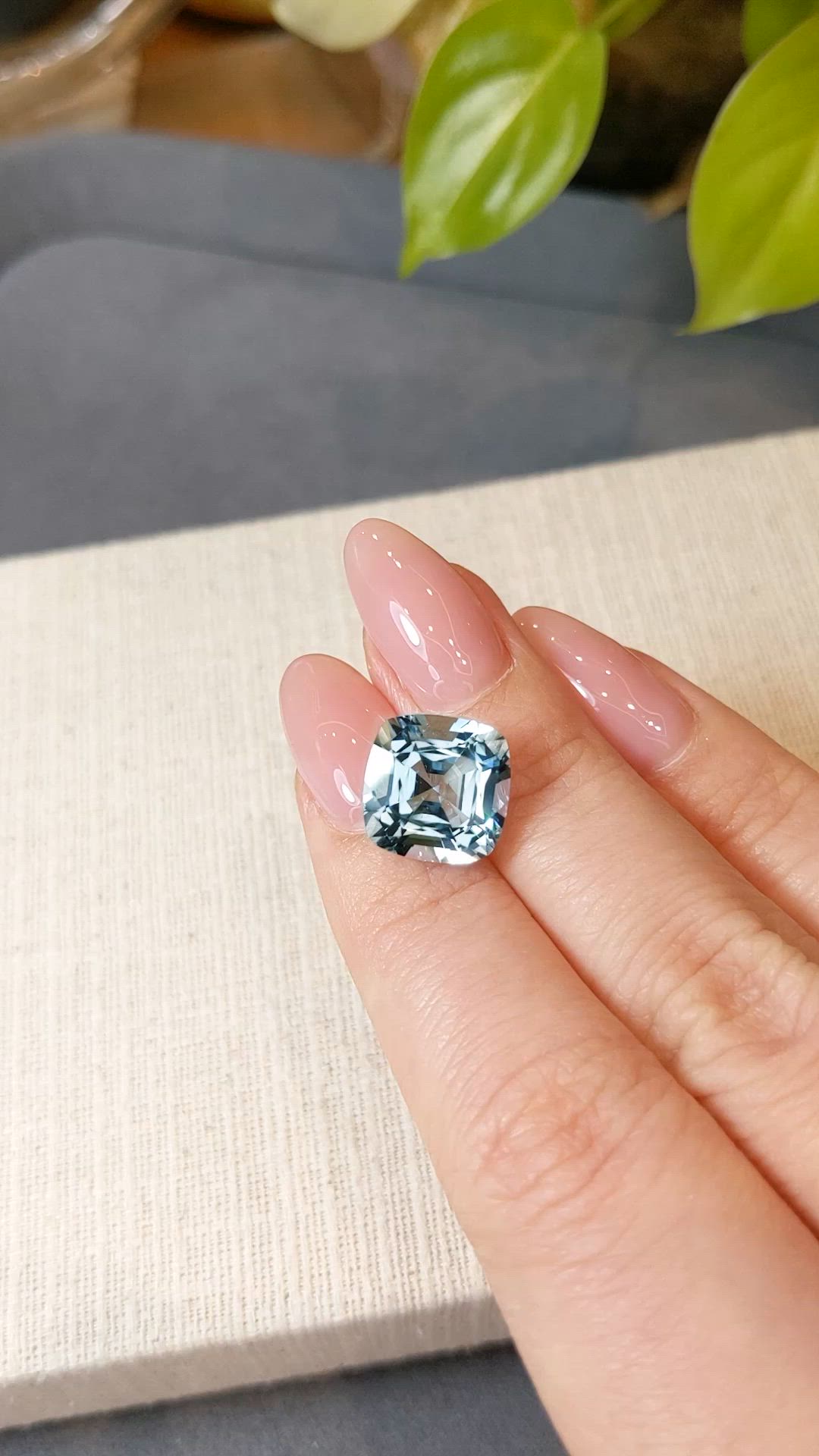 6.53 Ct. Blue Aquamarine from Brazil Size Video