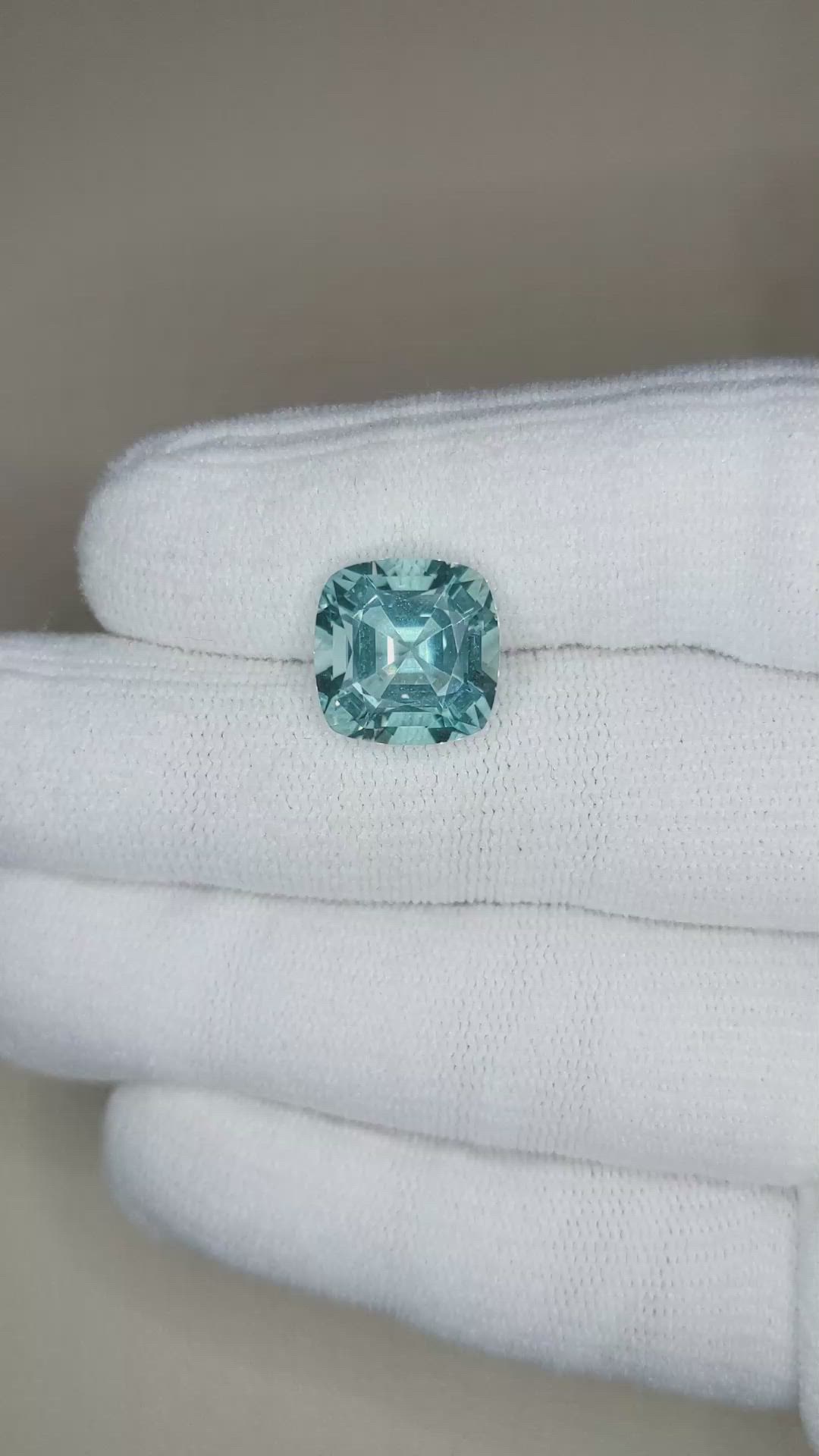 6.53 Ct. Blue Aquamarine from Brazil Size Video